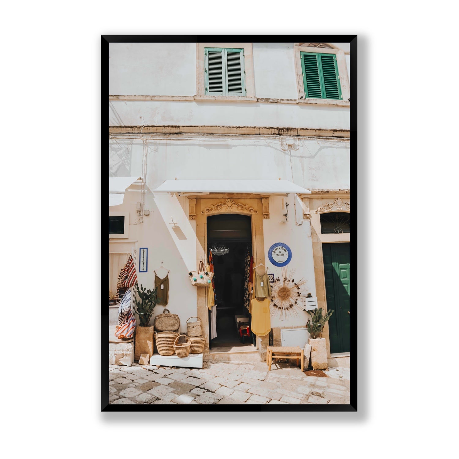 Artisan Ambience Puglia Italian wall art Statement full-bleed fine art print in black frame