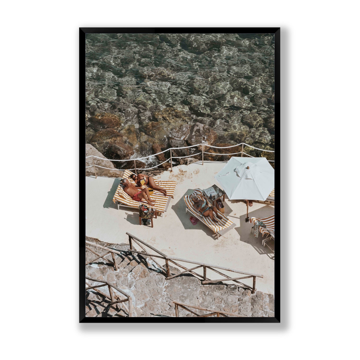 Lounge Lizards Tuscany Italian decor wall art Statement full-bleed fine art print in black frame