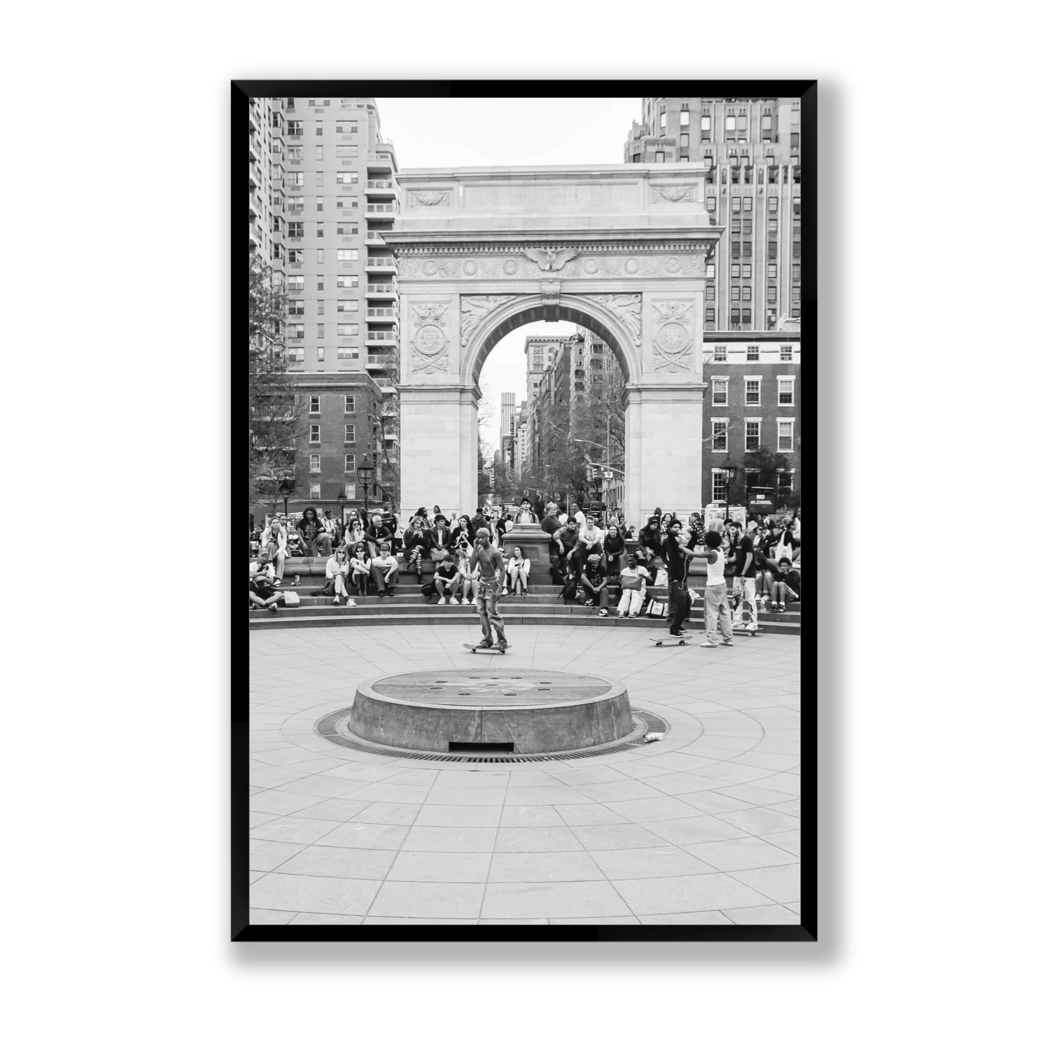Concrete Conqueror New York NYC Skateboard wall art Statement full-bleed fine art print in black frame