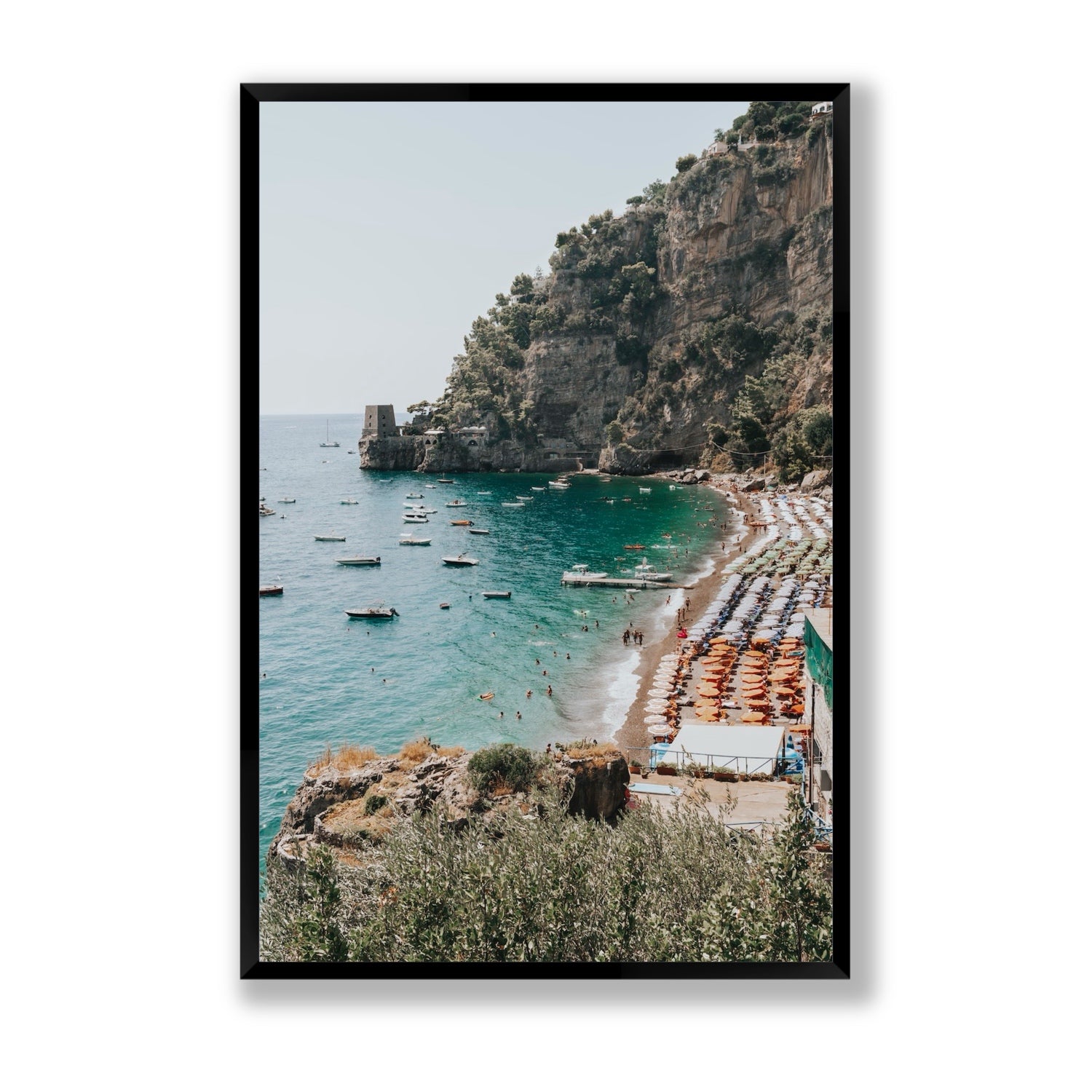 Baia dei Sogni fine art print, Positano, Italy, Statement, Black Frame · Full Bleed, Fine Art Print