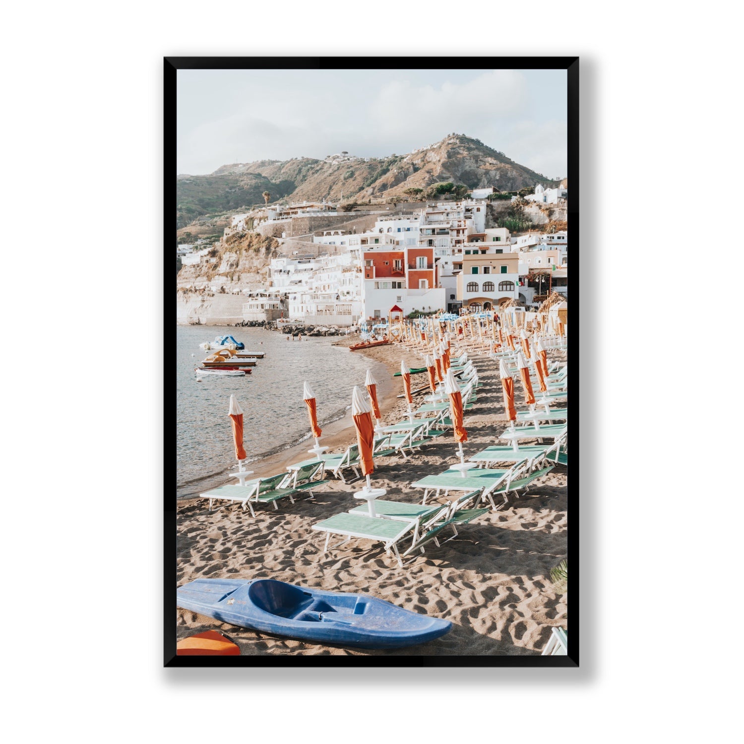 L'Isola del Paradiso Ischia Mediterranean wall art Statement full-bleed fine art print in black frame