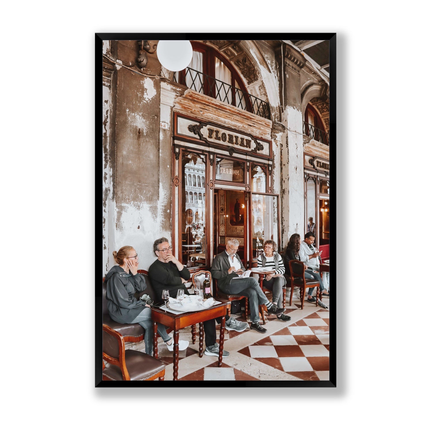 Tea Room Venice Italian wall art Statement full-bleed fine art print in black frame