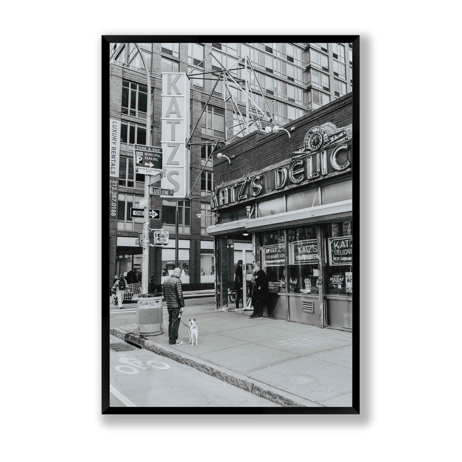 Graphite Gotham New York NYC Black & White wall art Statement full-bleed fine art print in black frame