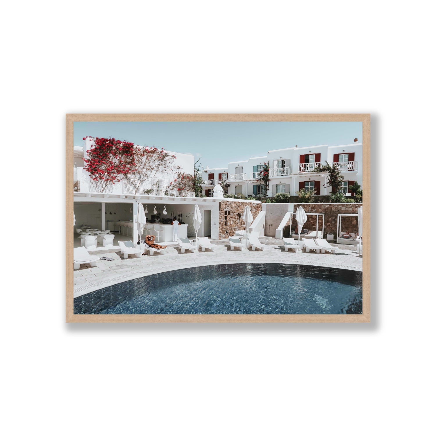 Got The First Lounge fine art print, Mykonos, Greece, Giant, Natural Oak Frame · Full Bleed, Fine Art Print