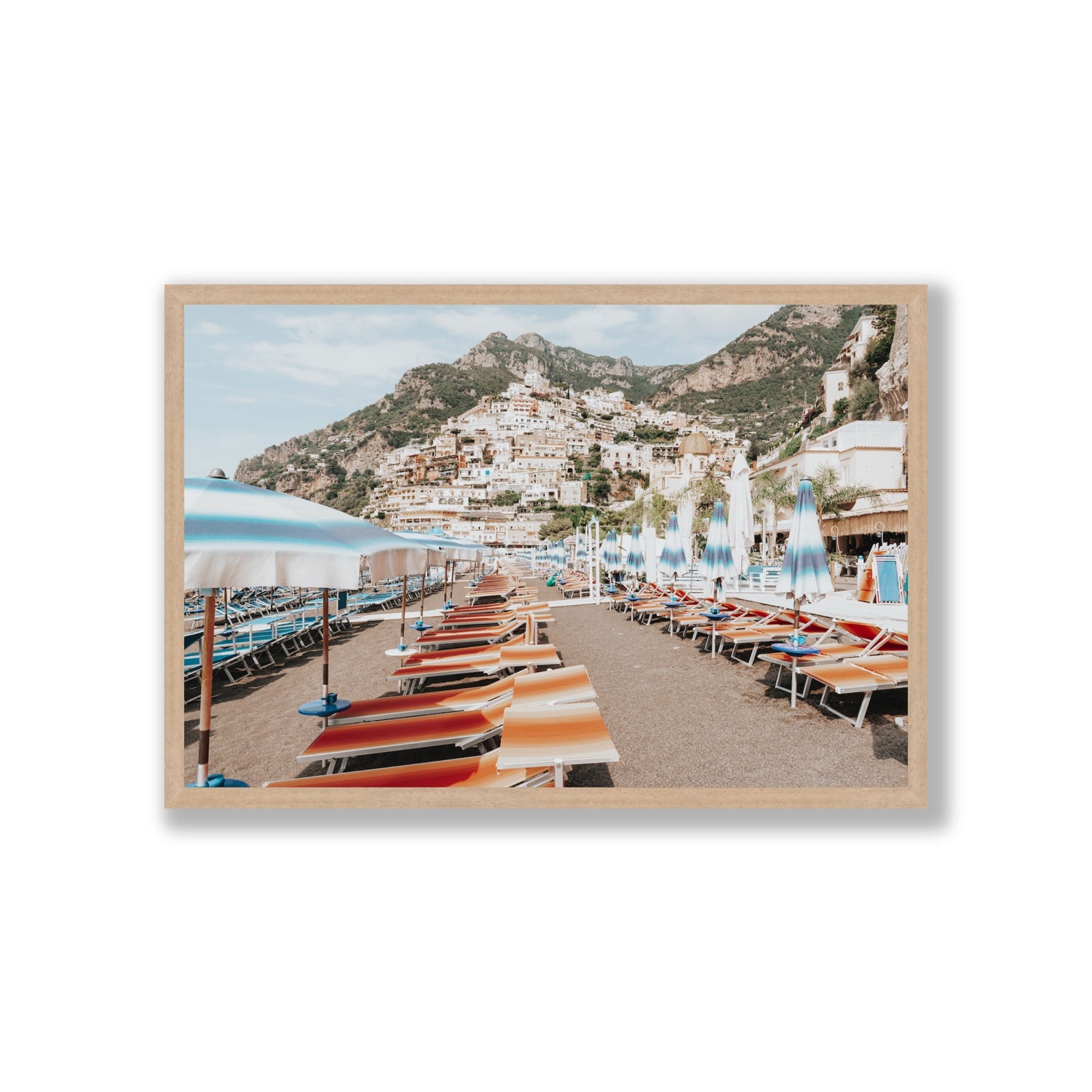Spiaggia Grande fine art print, Positano, Italy, Giant, Natural Oak Frame · Full Bleed, Fine Art Print