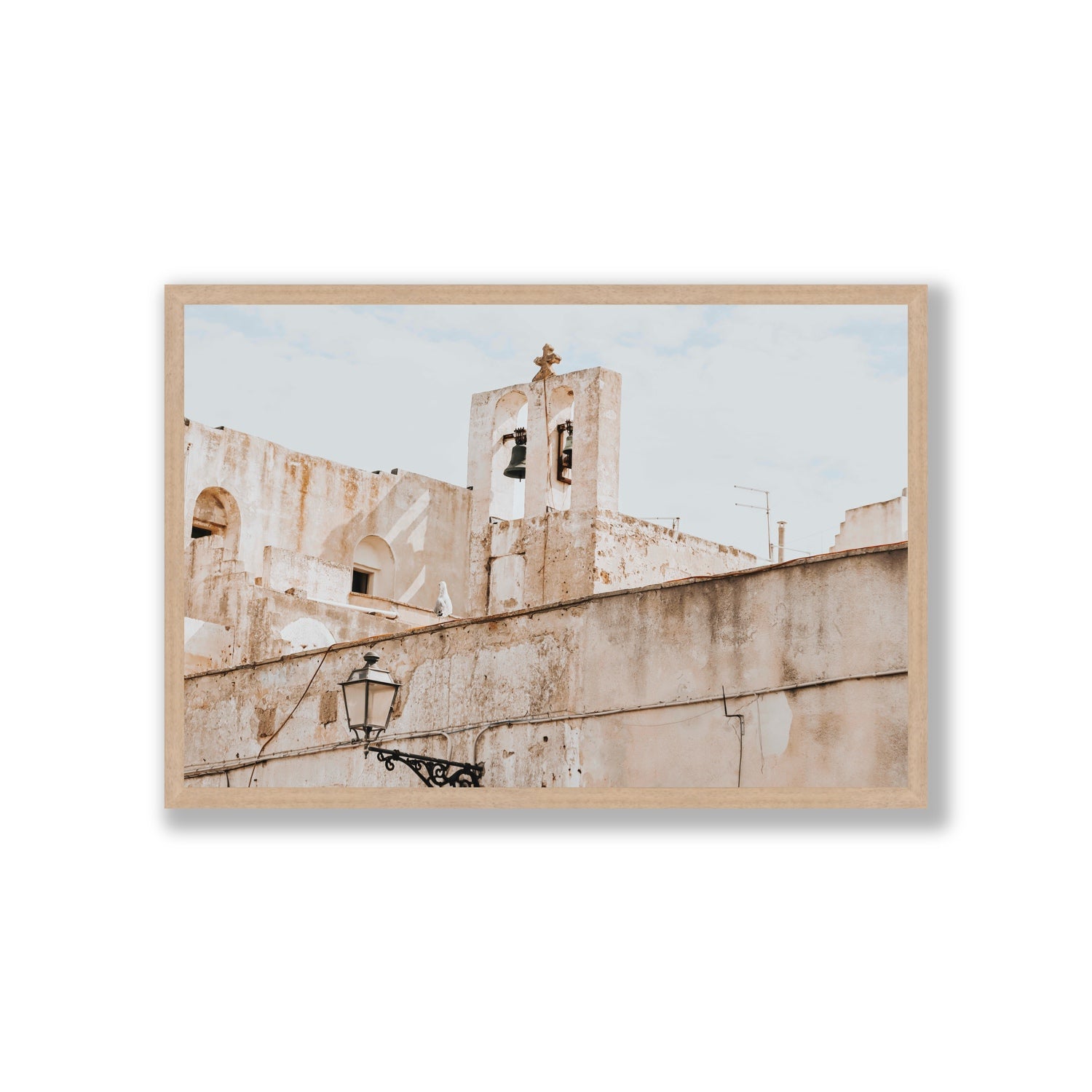 Ancient Bells Puglia Gallipoli Italian wall art Giant full-bleed fine art print in natural oak frame