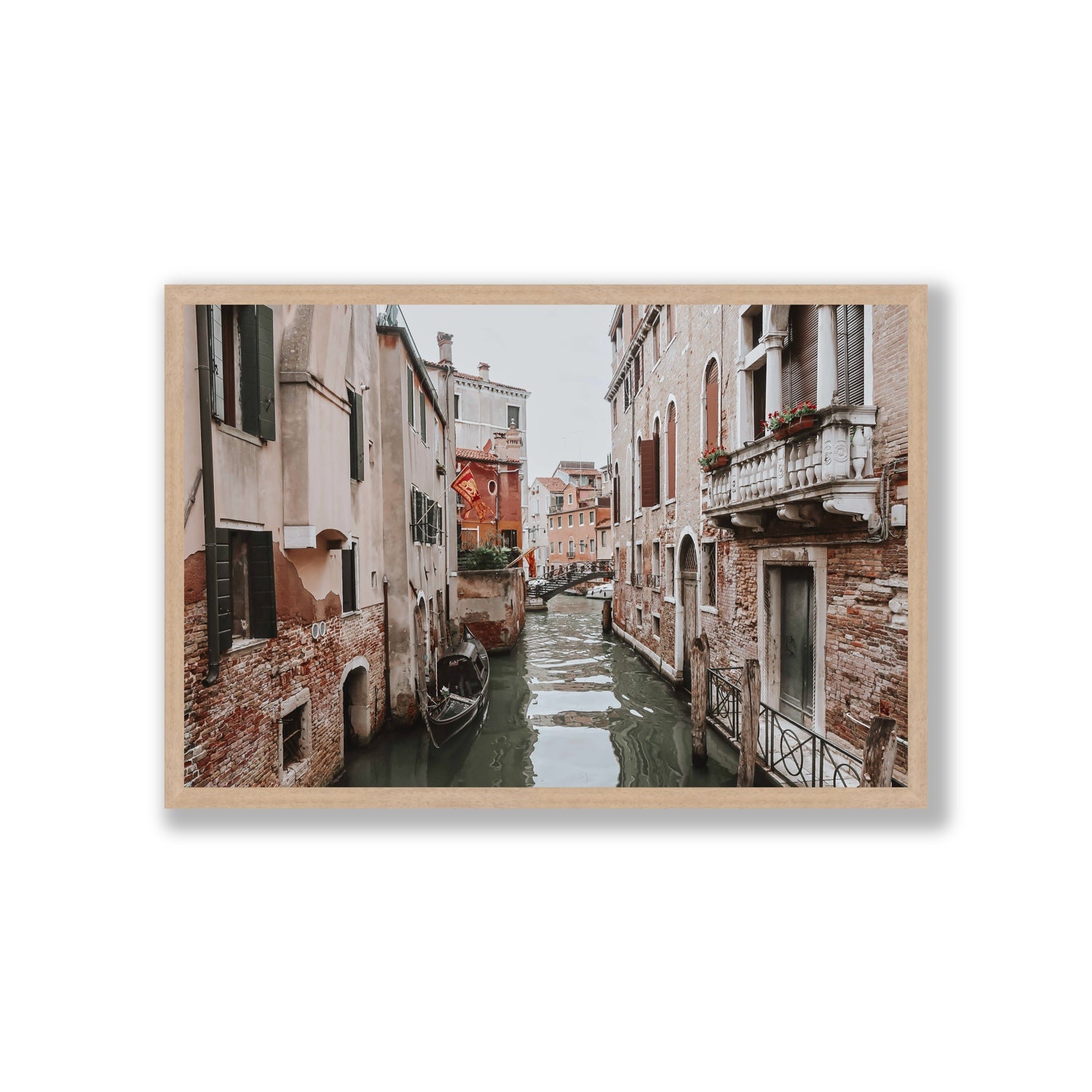 Venetian Gothic Venice Canal Italian wall art Giant full-bleed fine art print in natural oak frame