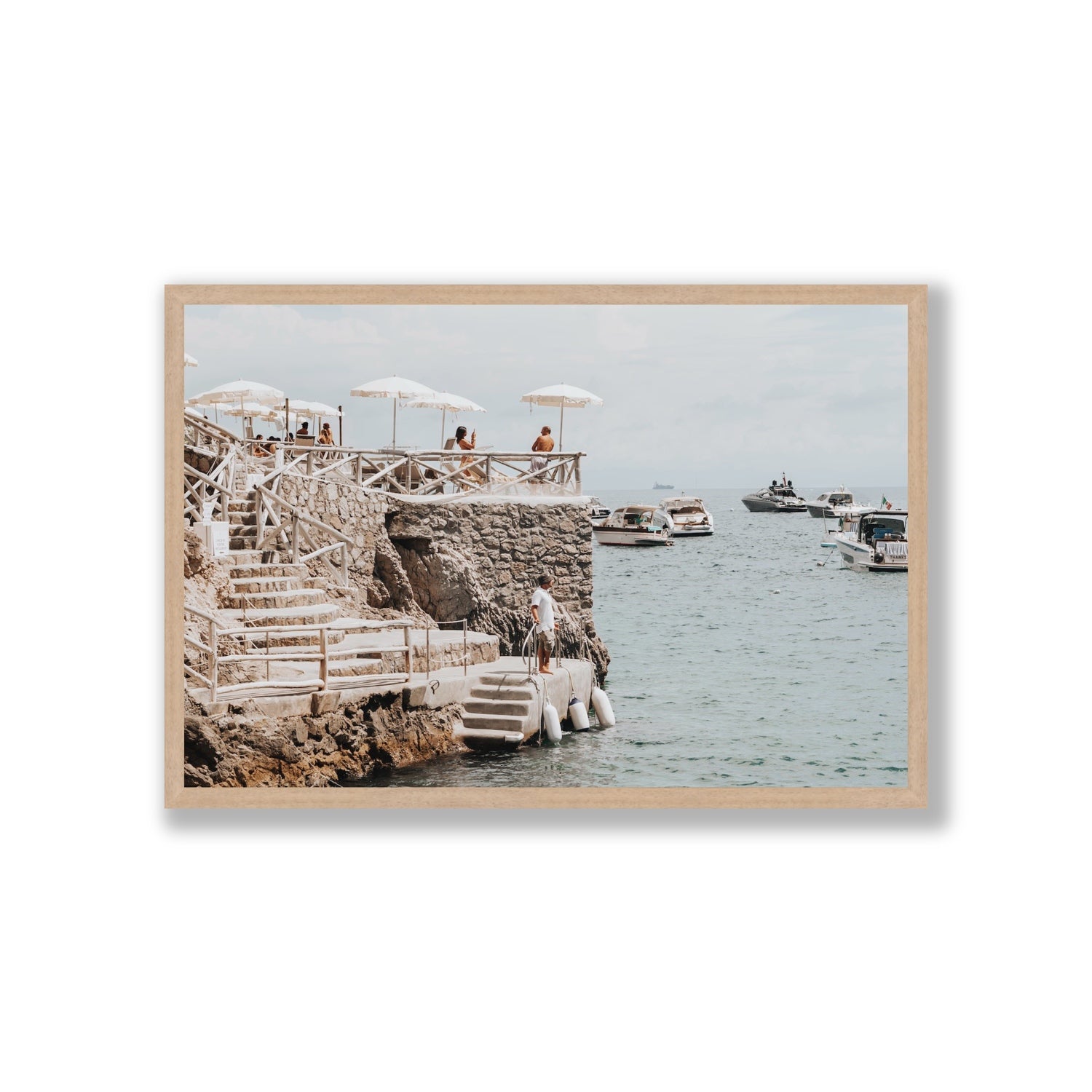 Conca Del Sogno fine art print, Nerano, Italy, Giant, Natural Oak Frame · Full Bleed, Fine Art Print