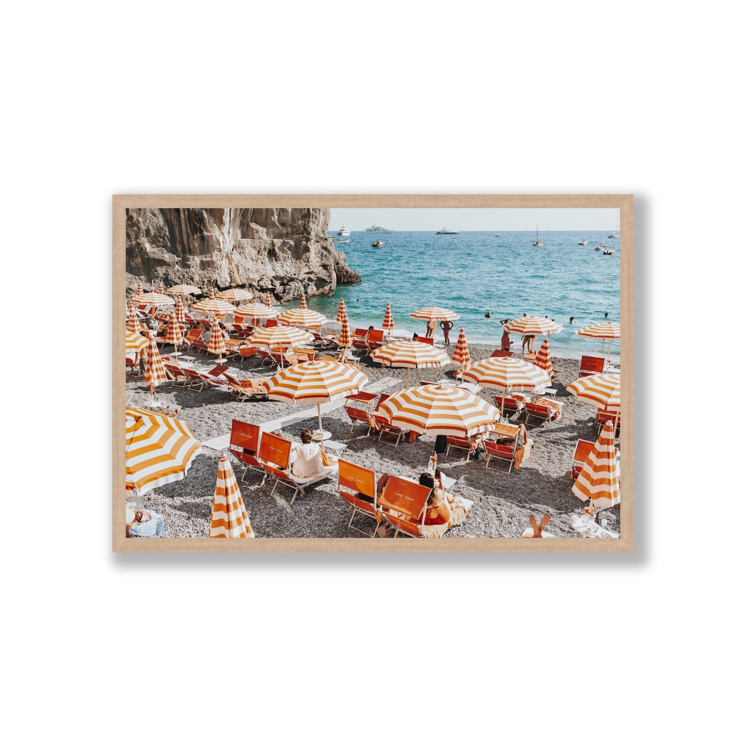 Mango Sorbet fine art print, Positano, Italy, Giant, Natural Oak Frame · Full Bleed, Fine Art Print