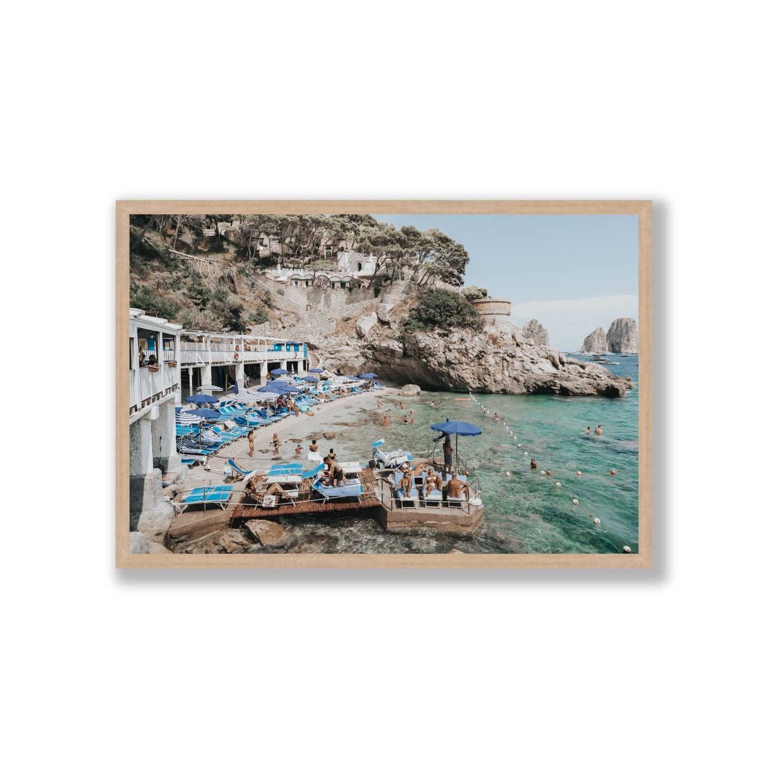 Vita Bella fine art print, Capri, Italy, Giant, Natural Oak Frame · Full Bleed, Fine Art Print
