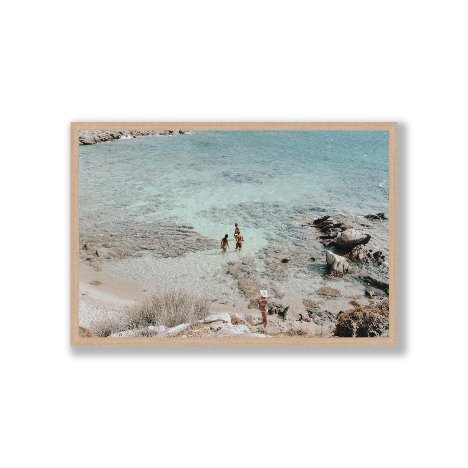 Easy On The Eyes Mykonos Greek island wall art Giant full-bleed fine art print in natural oak frame