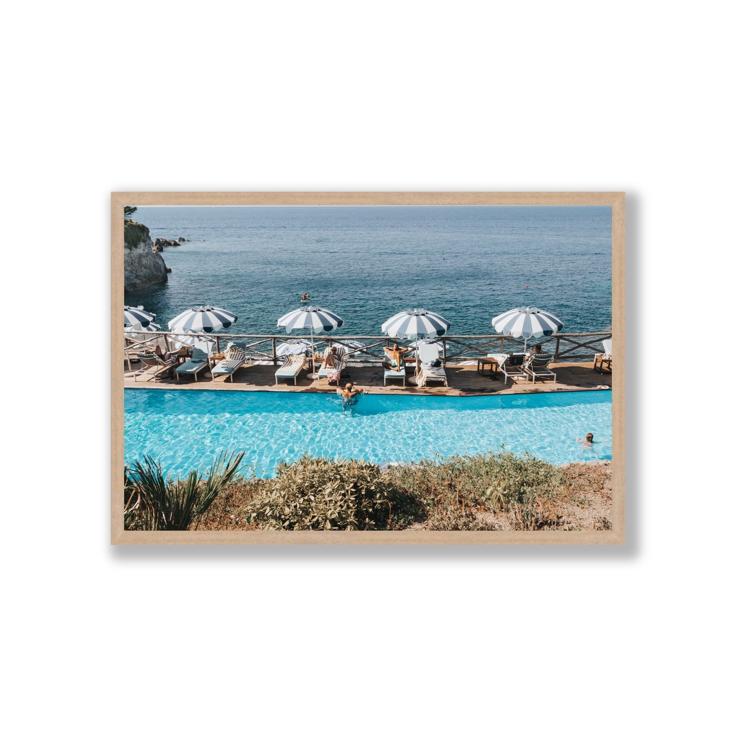 Hues Of Blues fine art print, Ischia, Italy, Giant, Natural Oak Frame · Full Bleed, Fine Art Print