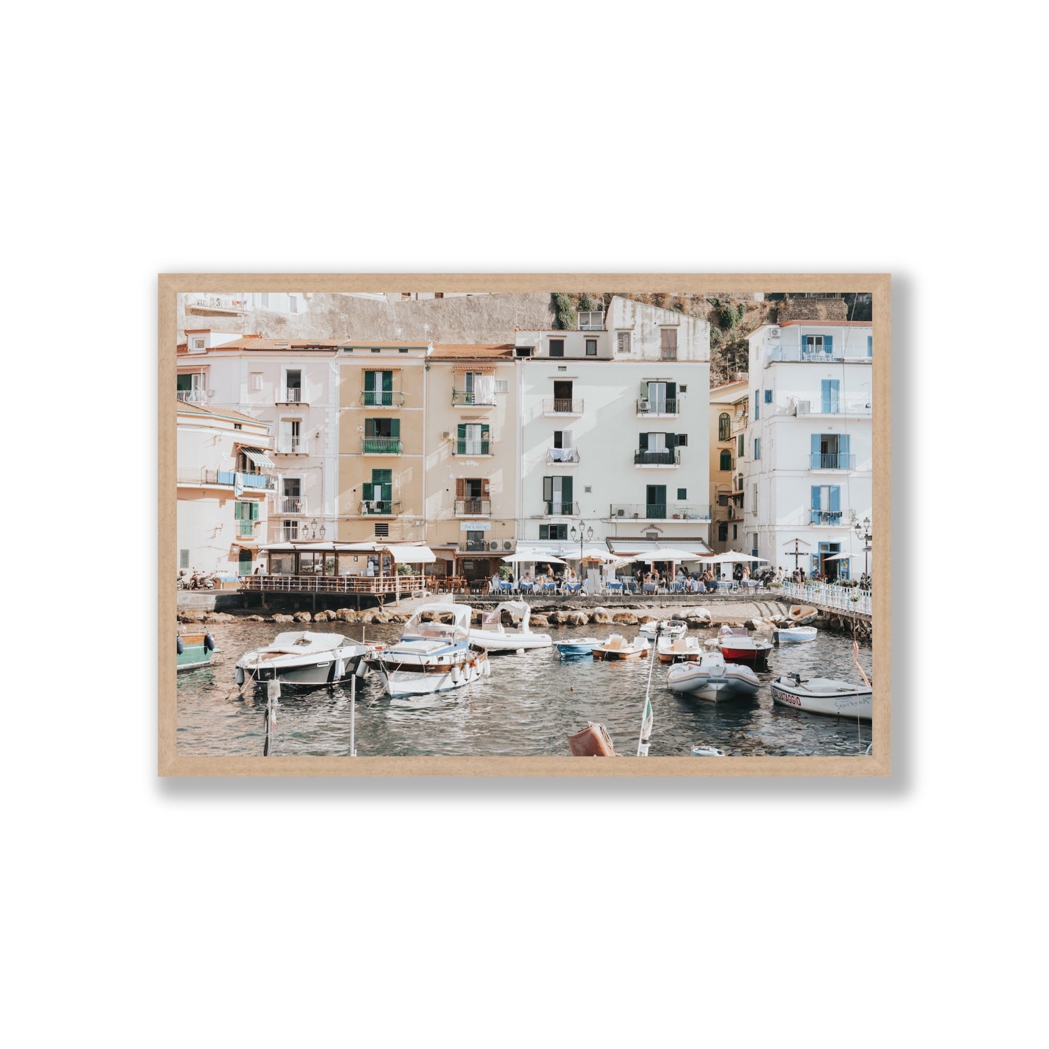 L'Insenatura fine art print, Sorrento, Italy, Giant, Natural Oak Frame · Full Bleed, Fine Art Print