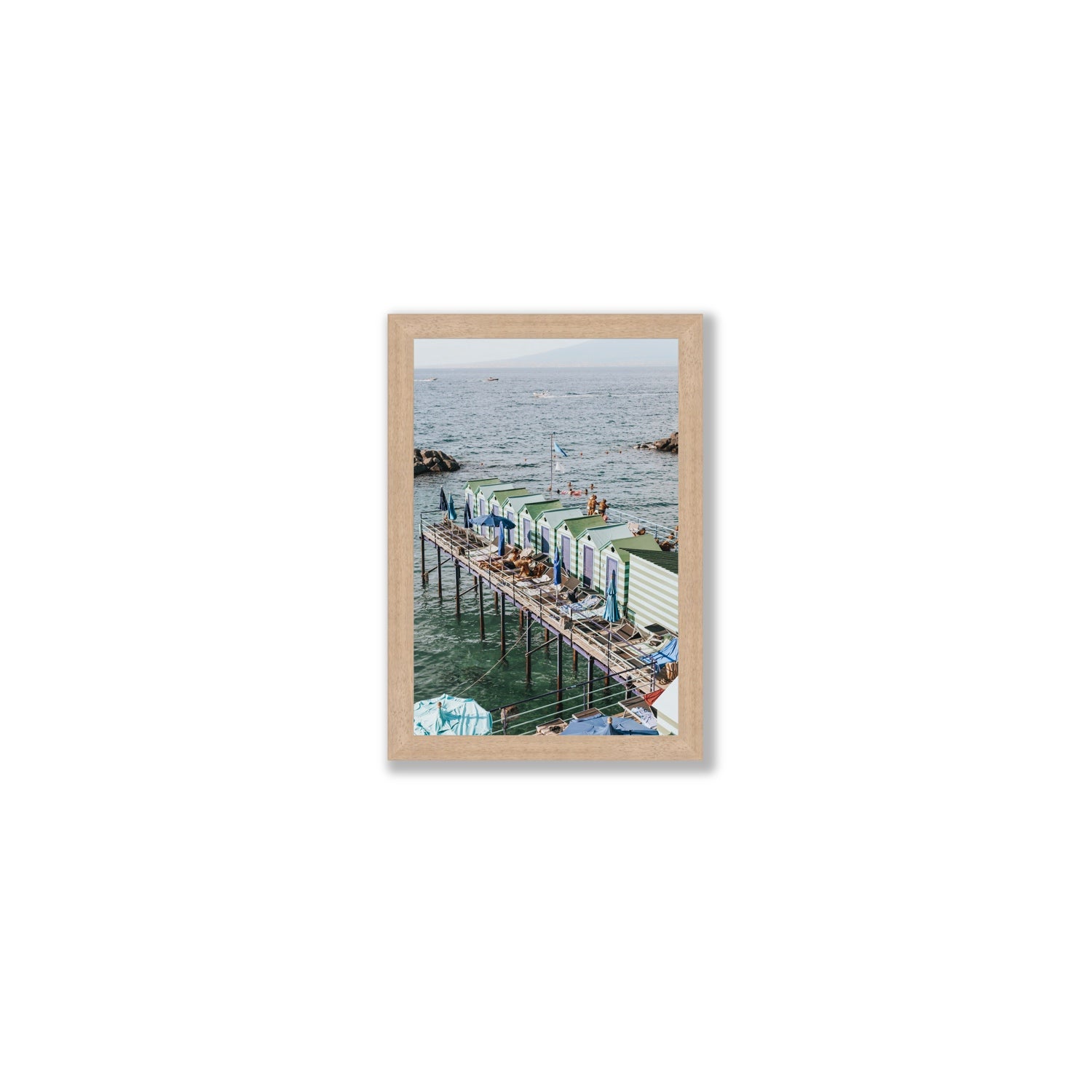 Cabine da Spiaggia fine art print, Sorrento, Italy, Small, Natural Oak Frame · Full Bleed, Fine Art Print