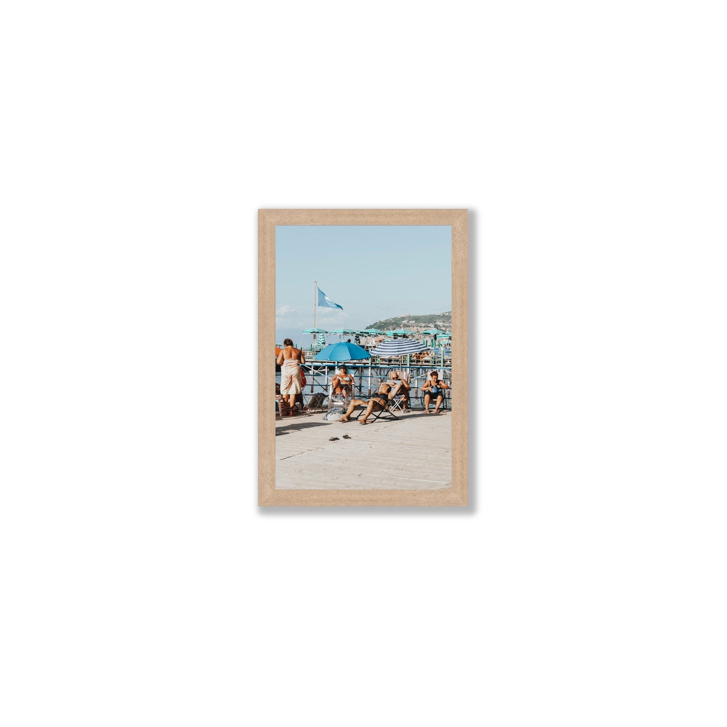 The Golden Years Sorrento Italian wall art Small full-bleed fine art print in natural oak frame