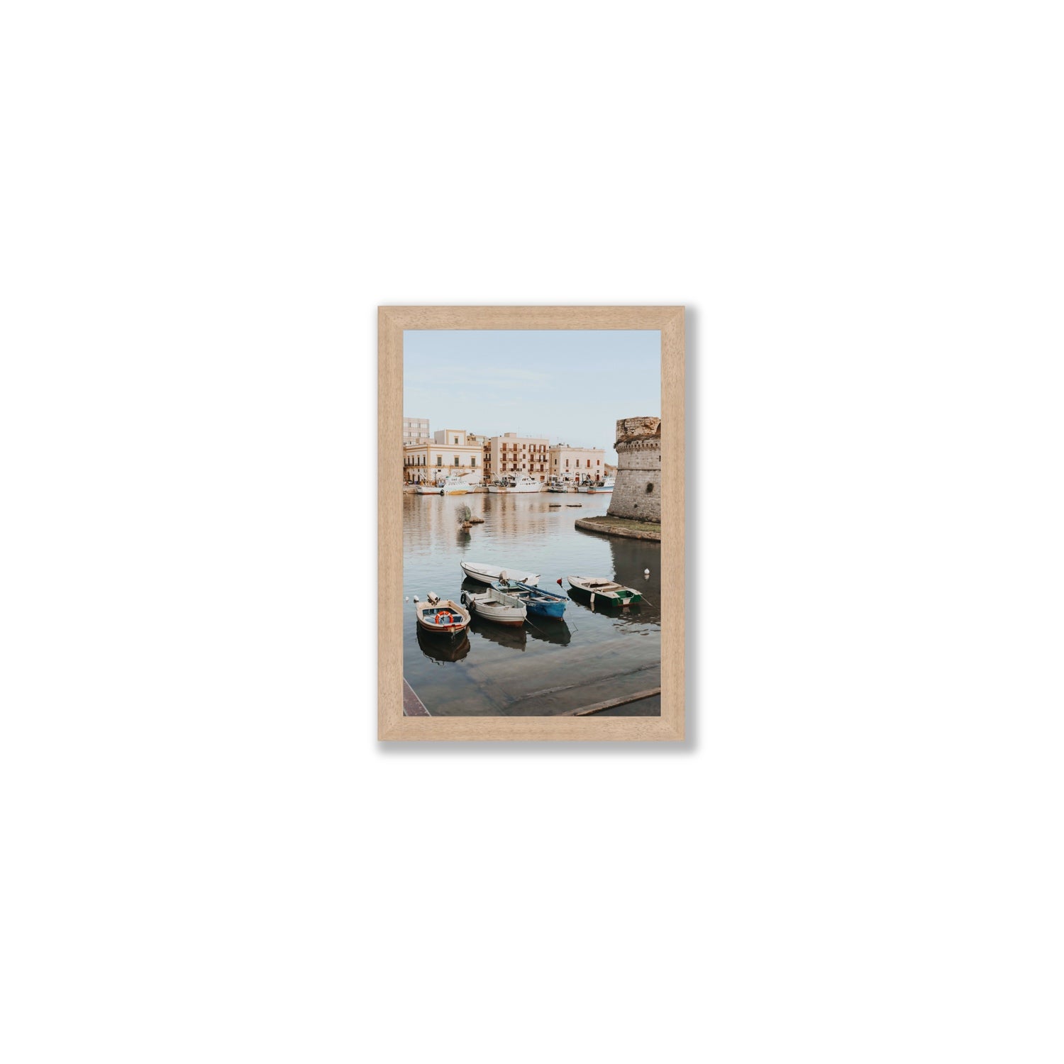 Fishing Legacy fine art print, Puglia, Italy, Small, Natural Oak Frame · Full Bleed, Fine Art Print