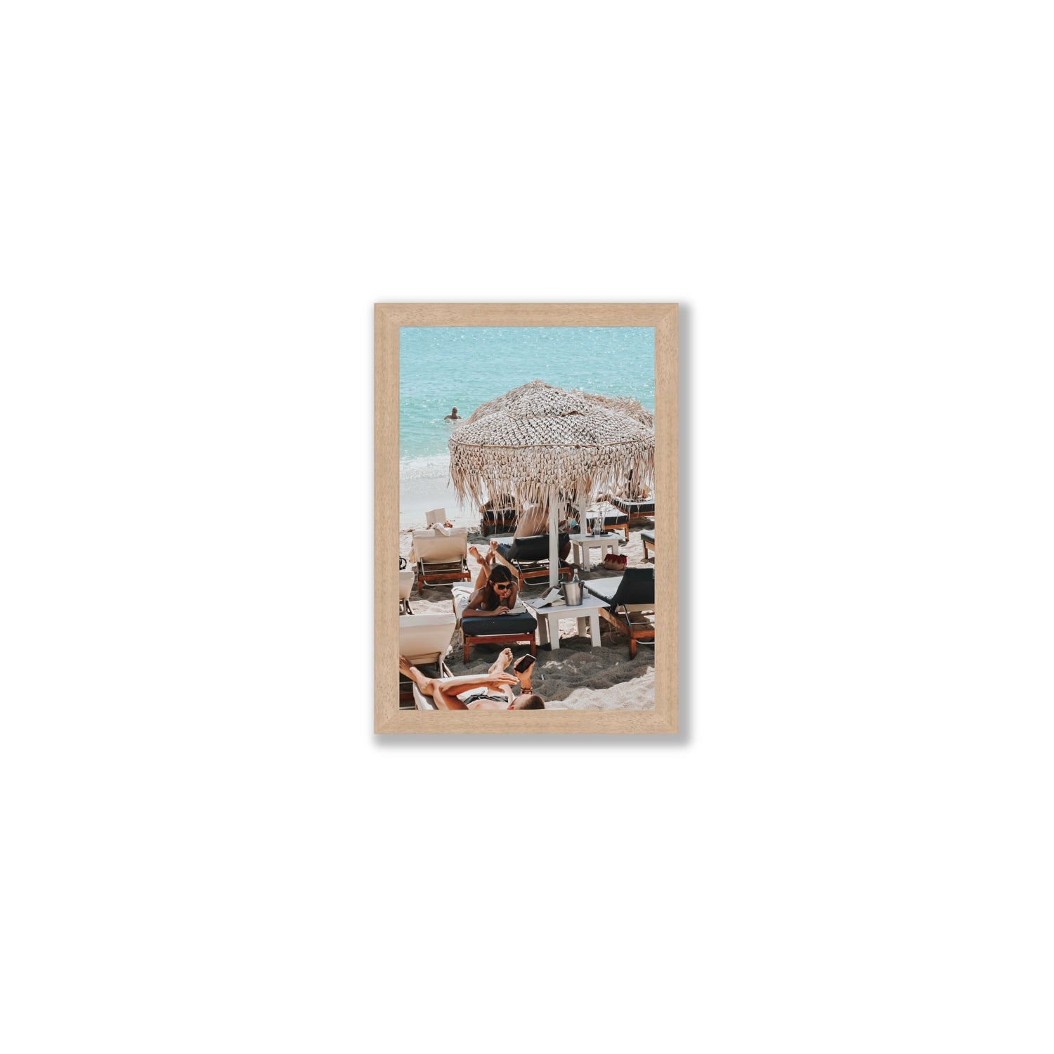 In The Zone Mykonos Greek island wall art Small full-bleed fine art print in natural oak frame