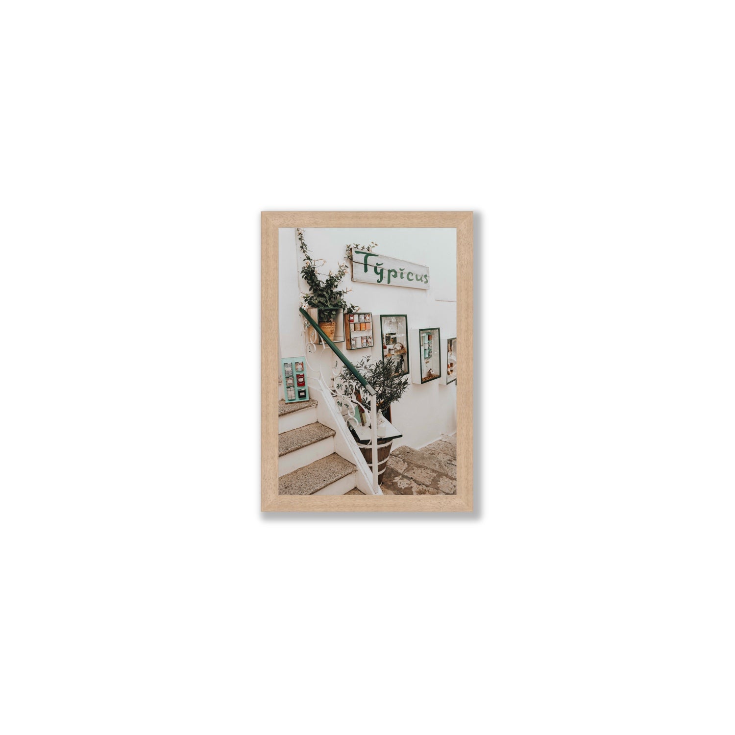 Il Negozio Puglia Ostuni wall art Small full-bleed fine art print in natural oak frame