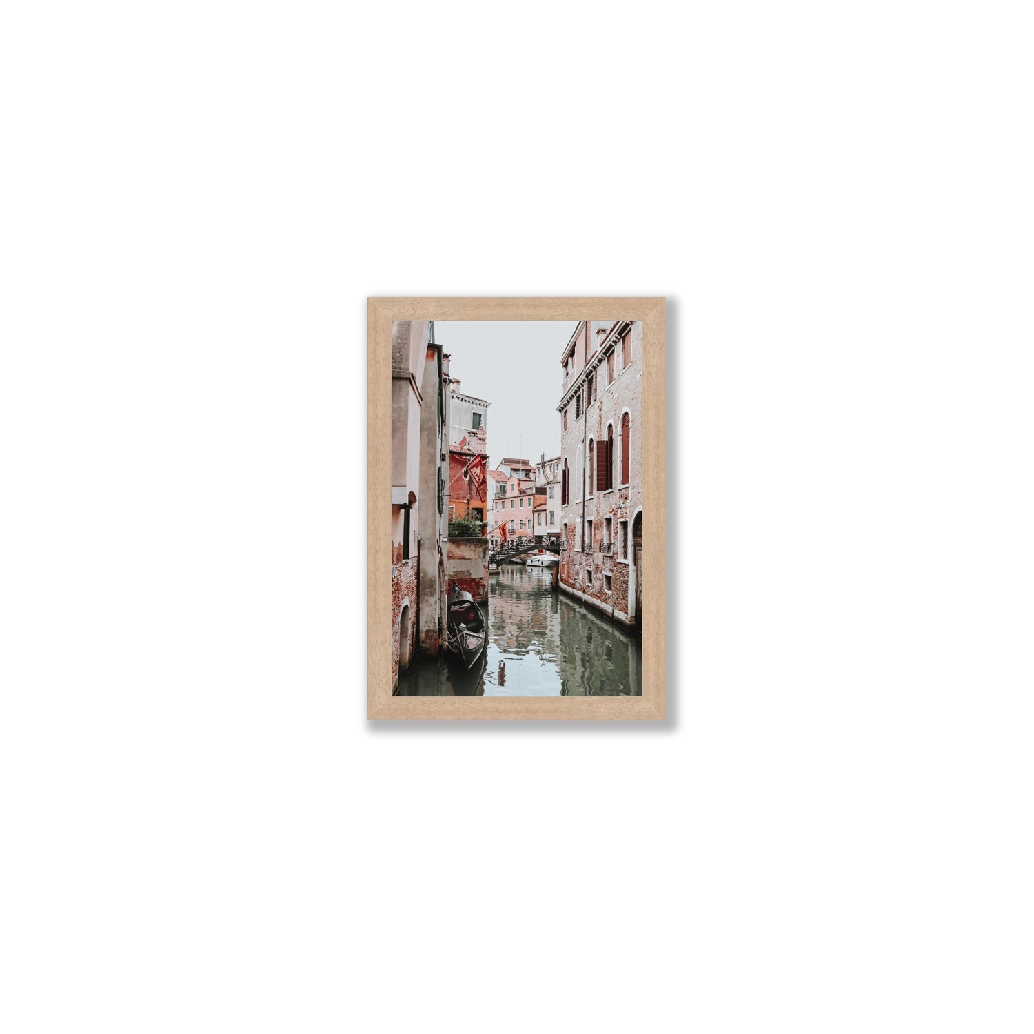 Laguna Veneta Venice Italian wall art Small full-bleed fine art print in natural oak frame