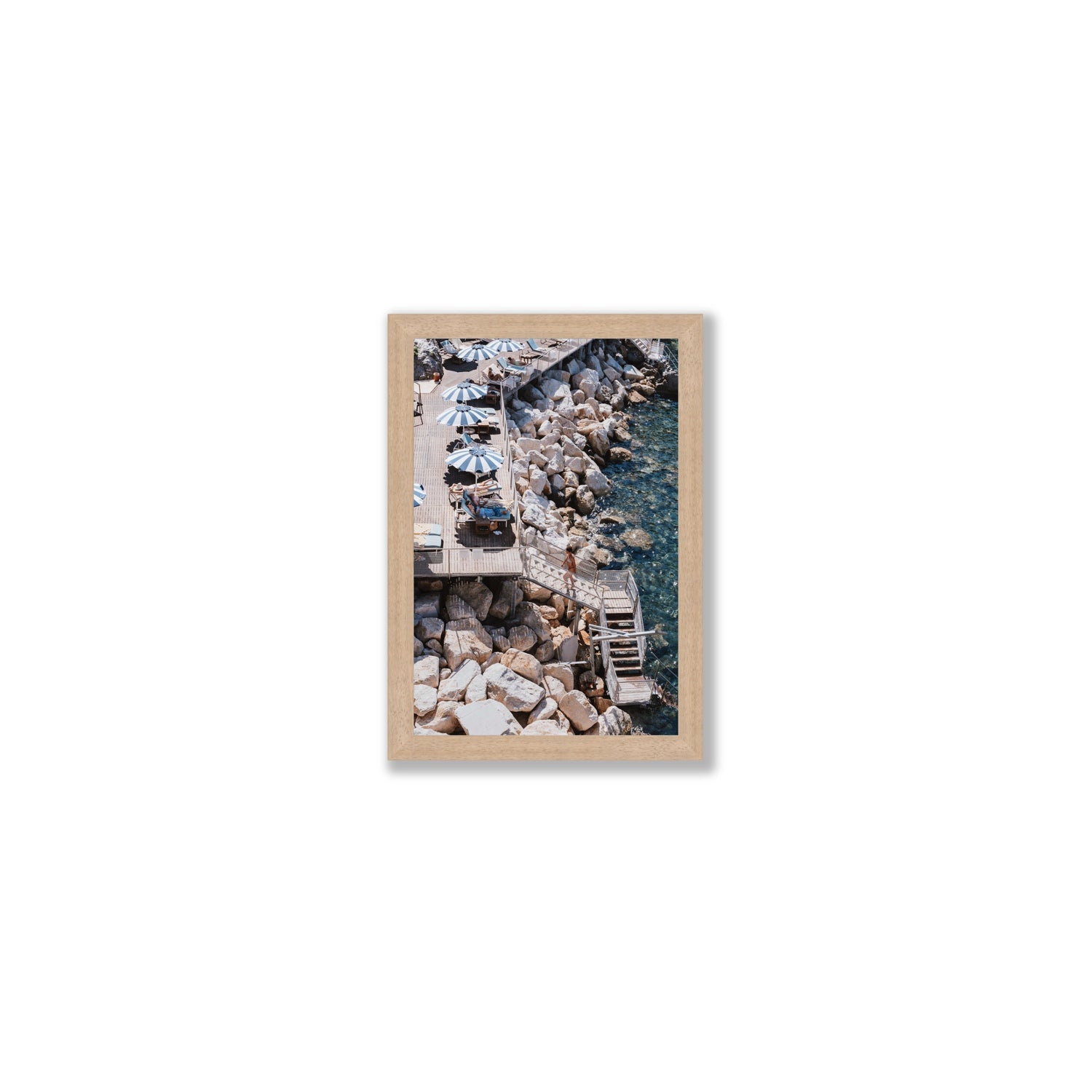 Life On The Shore fine art print, Ischia, Italy, Small, Natural Oak Frame · Full Bleed, Fine Art Print