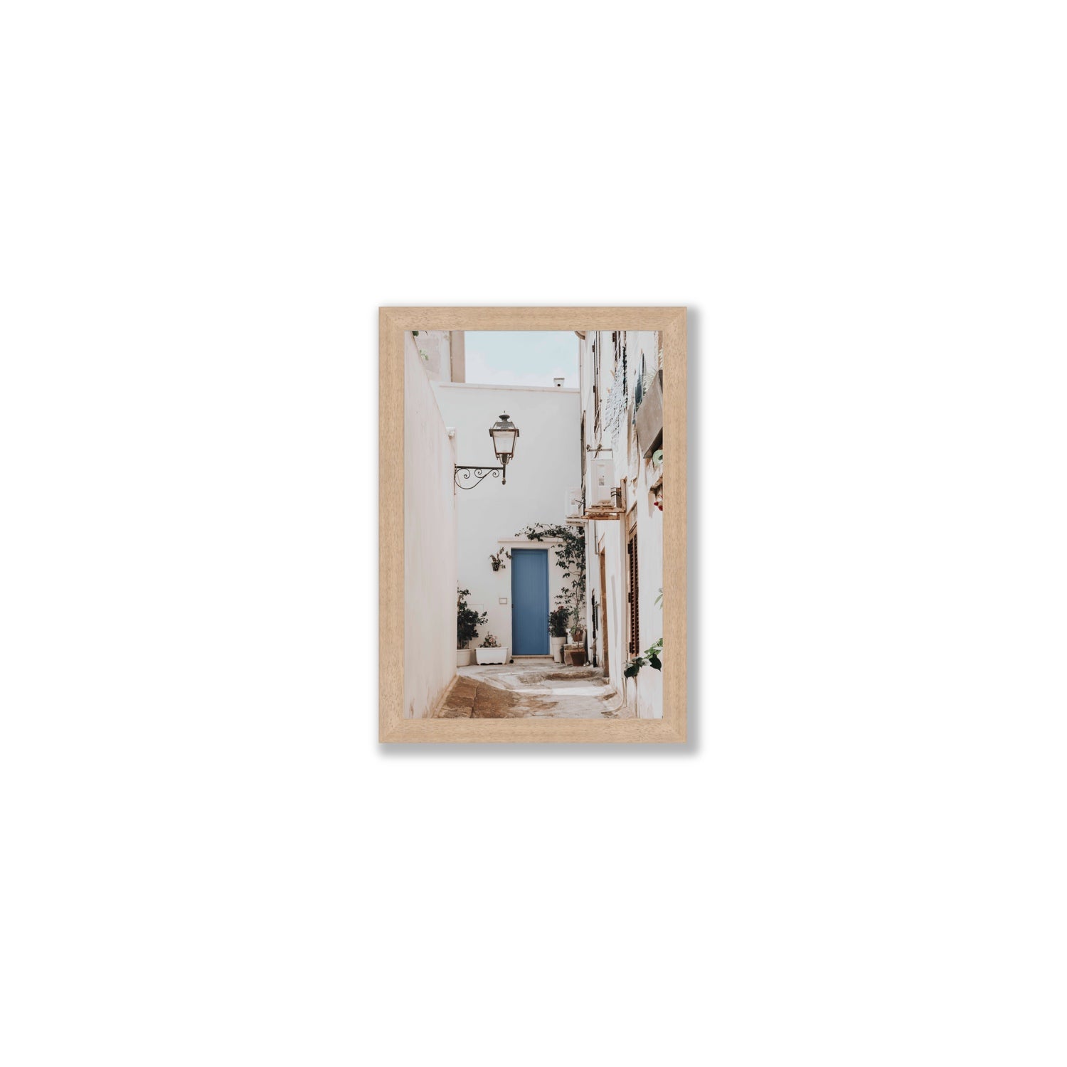 Entry Envy Puglia Ostuni wall art Small full-bleed fine art print in natural oak frame