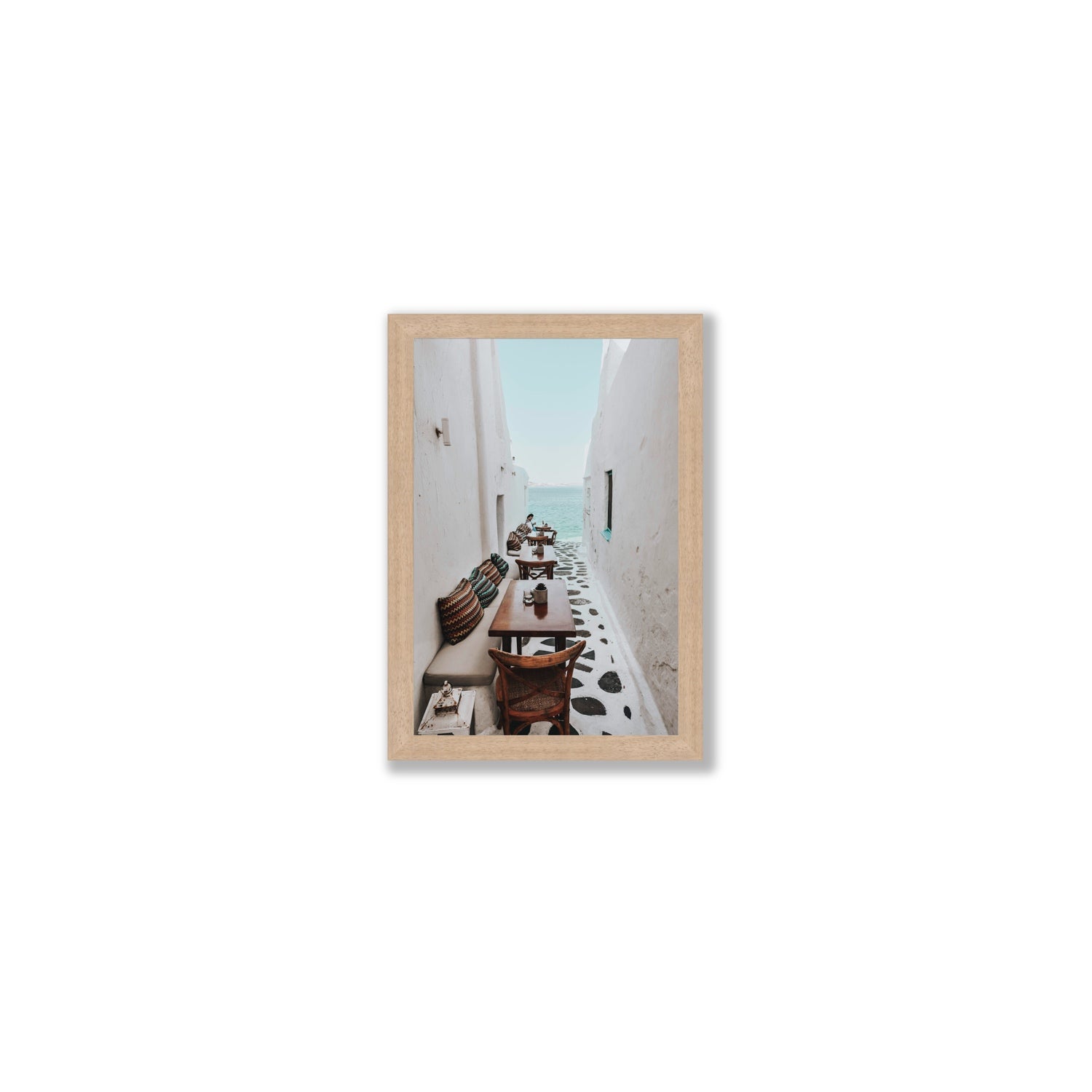 Trip Down Memory Lane fine art print, Mykonos, Greece, Small, Natural Oak Frame · Full Bleed, Fine Art Print