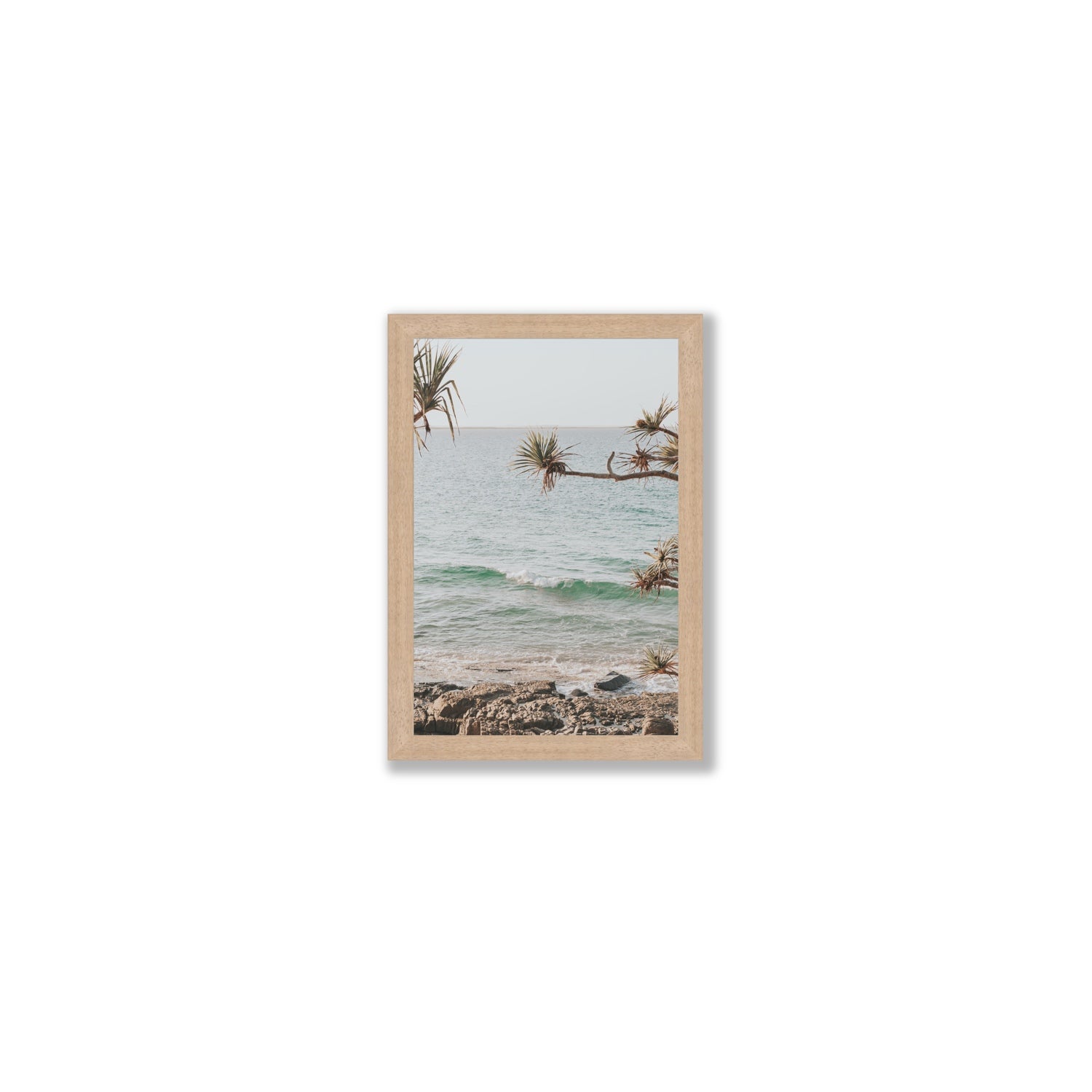 Good Vibrations fine art print, Noosa, Australia, coastal scenes artwork, Small, Natural Oak Frame · Full Bleed, Fine Art Print