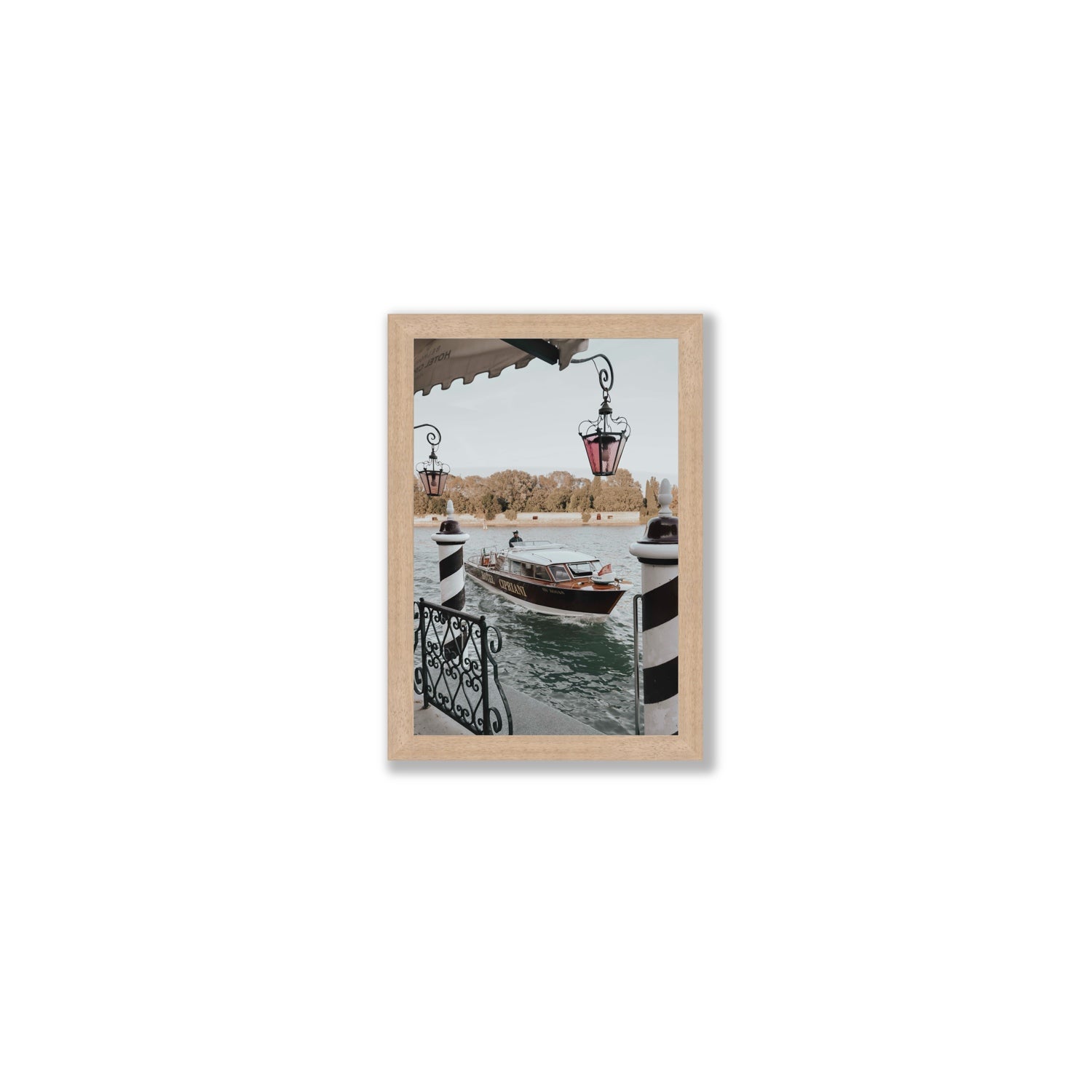 Taxi Shuttle Venice wall art Small full-bleed fine art print in natural oak frame