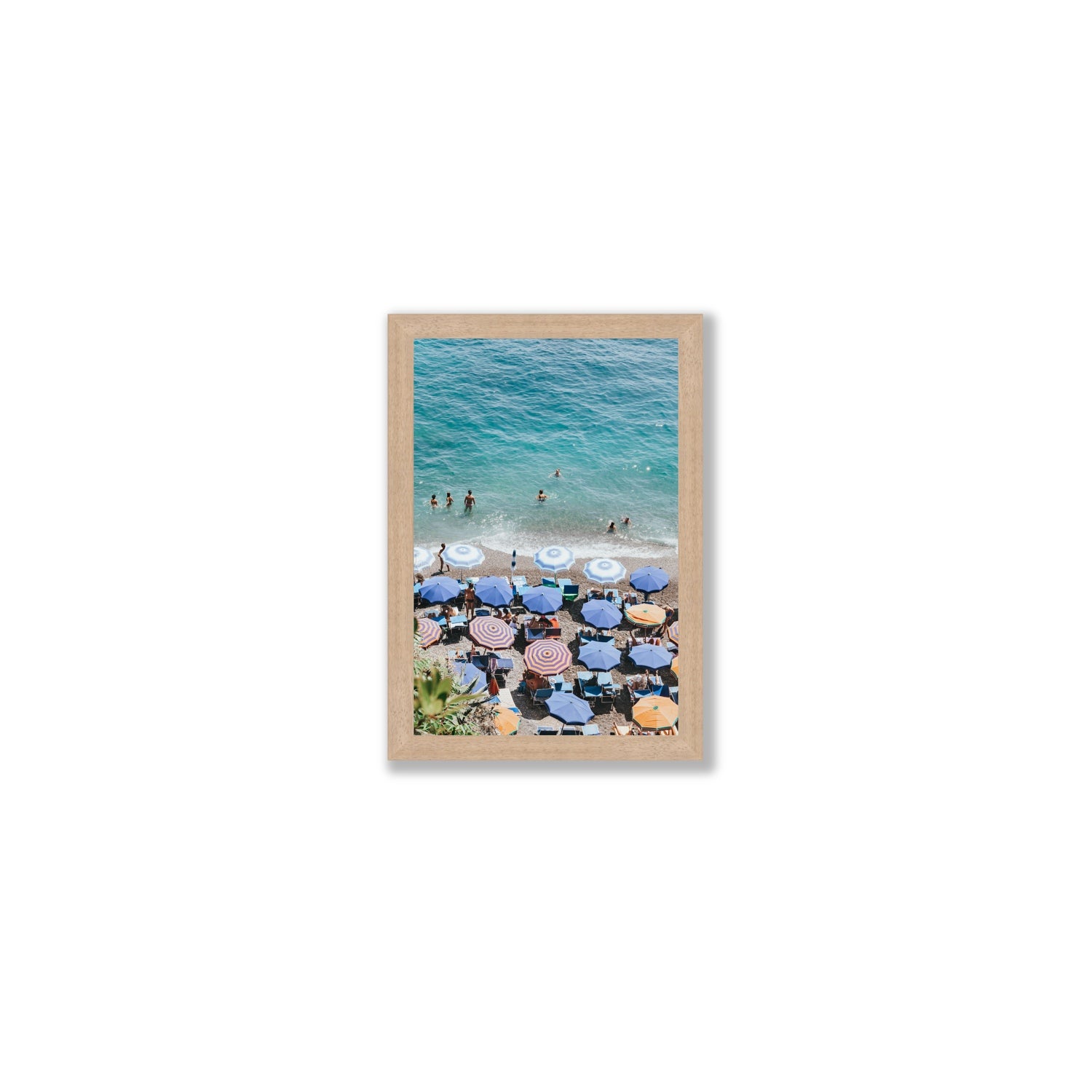 Paradise Beach fine art print, Positano, Italy, Small, Natural Oak Frame · Full Bleed, Fine Art Print