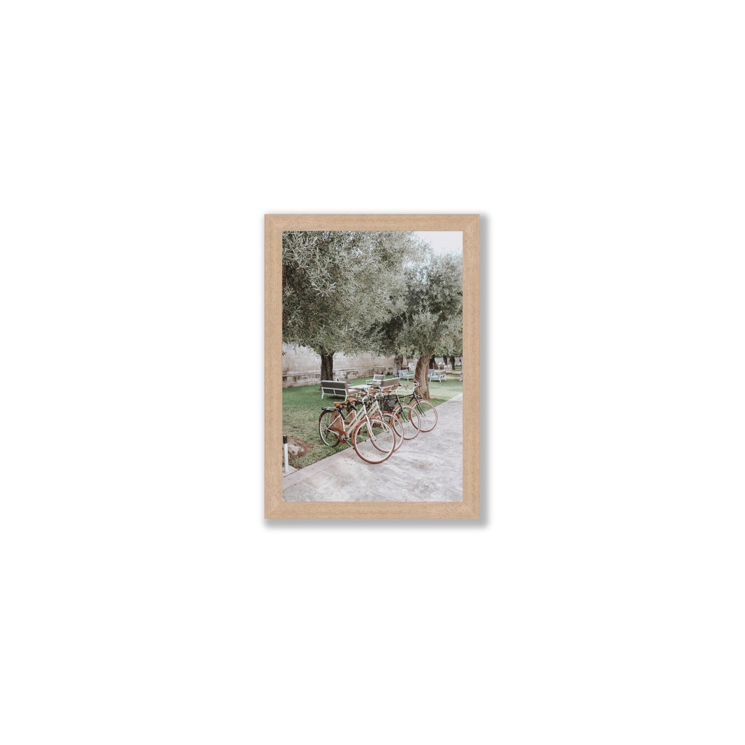 Classic Cruisers Puglia wall art Small full-bleed fine art print in natural oak frame