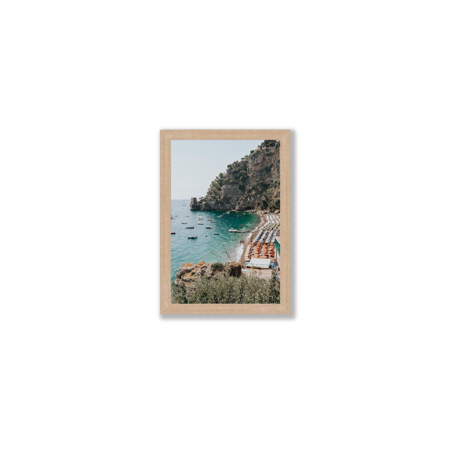 Baia dei Sogni fine art print, Positano, Italy, Small, Natural Oak Frame · Full Bleed, Fine Art Print