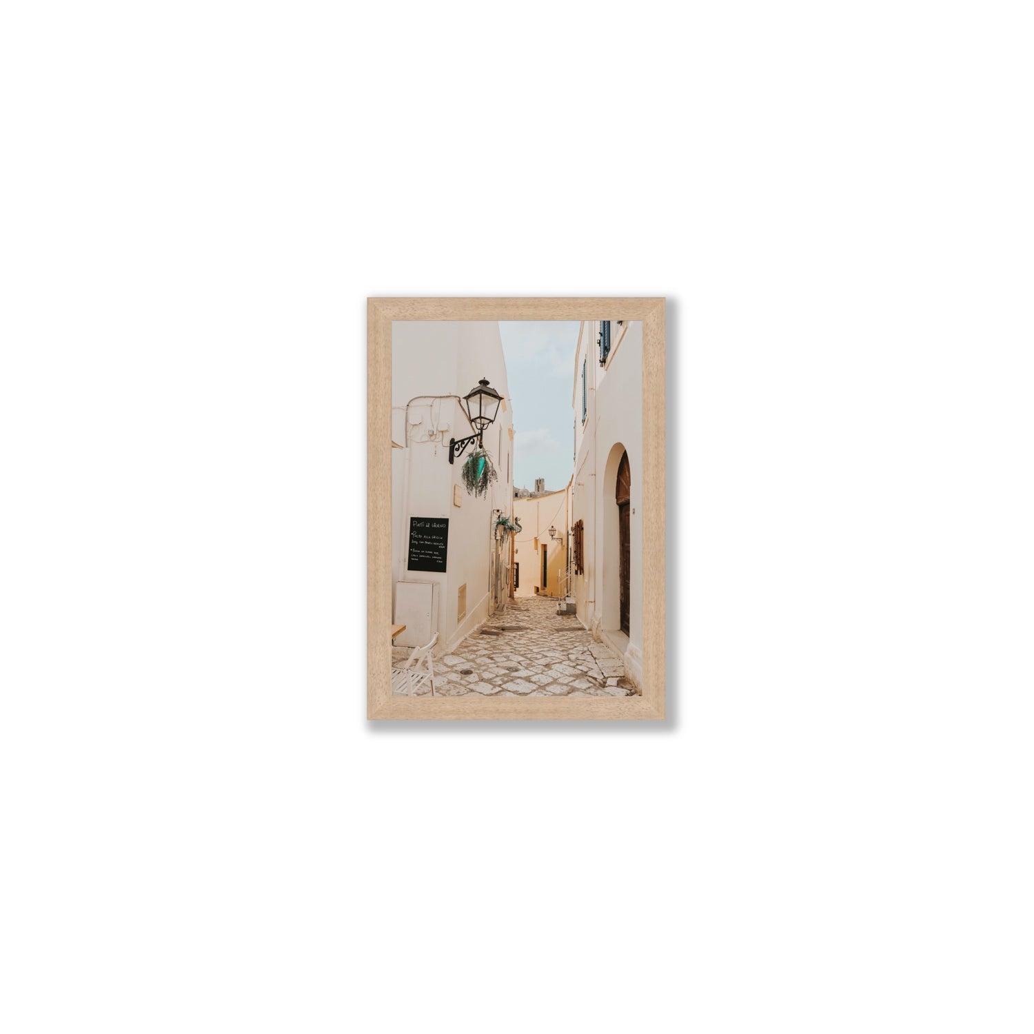 Twilight Passage Puglia Italian wall art Small full-bleed fine art print in natural oak frame