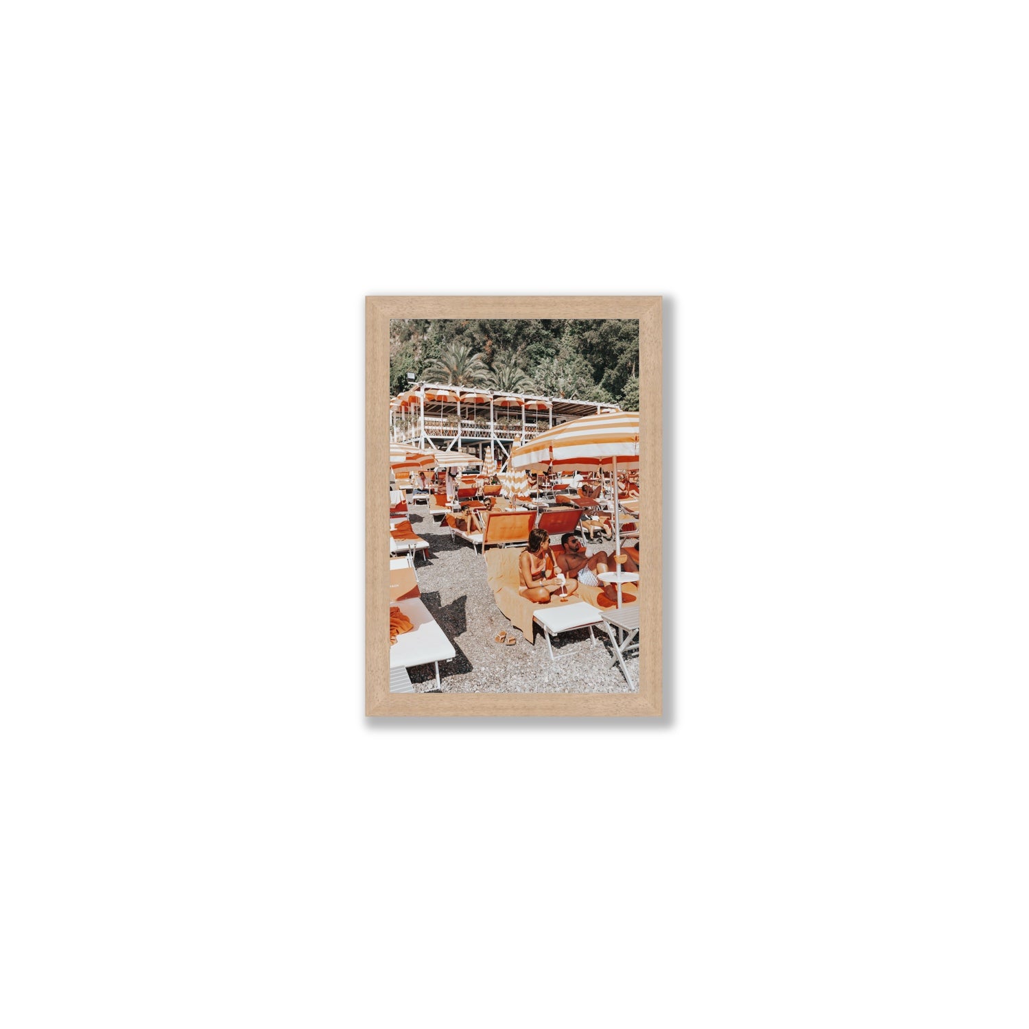 Lounging In Lido fine art print, Positano, Italy, Small, Natural Oak Frame · Full Bleed, Fine Art Print