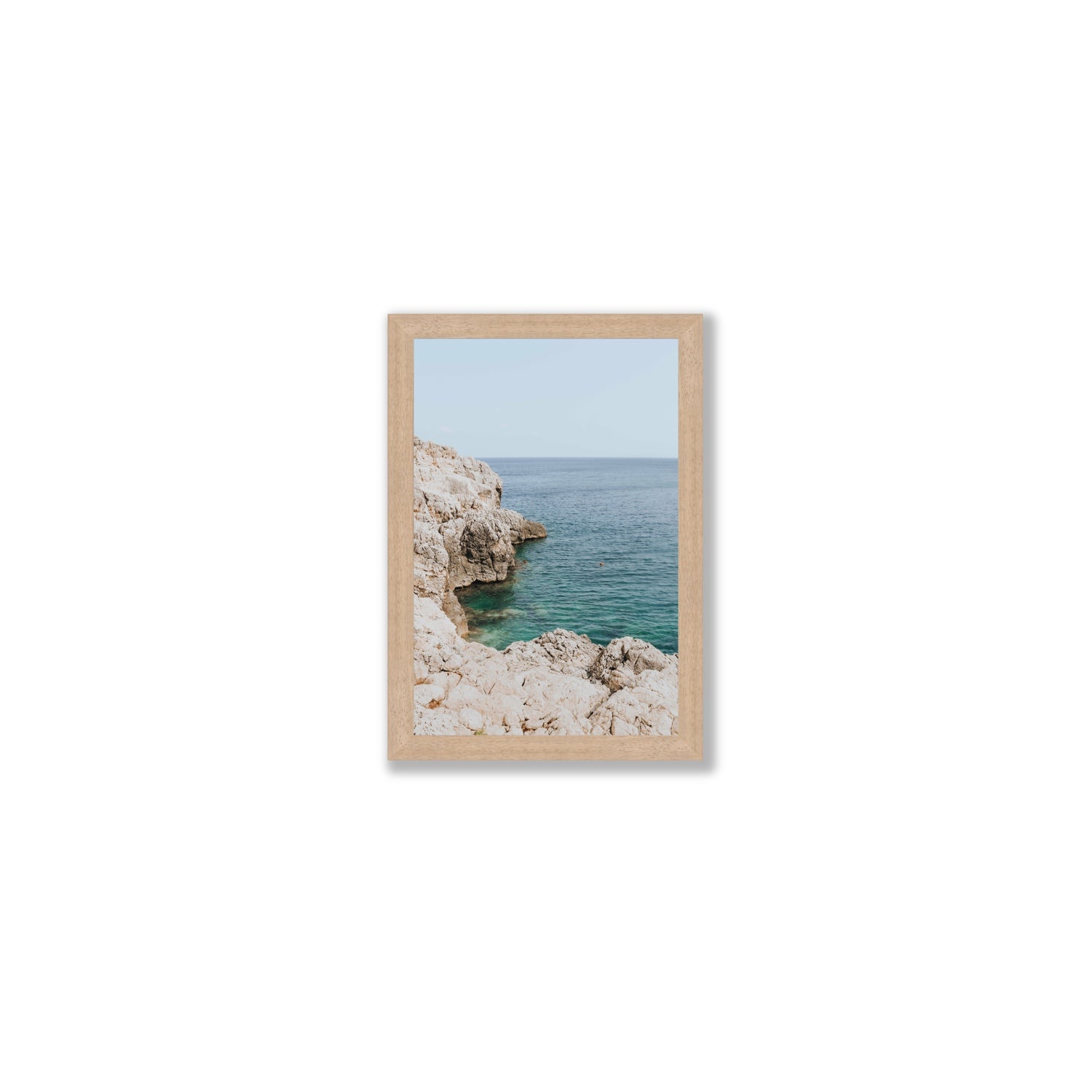 Healing Immersion Puglia Wall Mediterranean fine art print Small full-bleed fine art print in natural oak frame