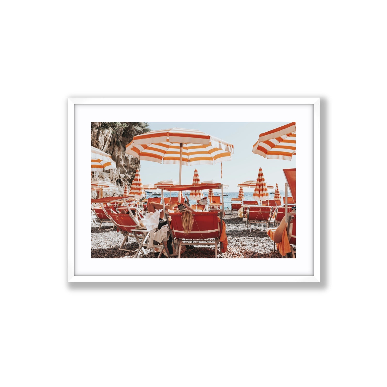 Digital Dreamer fine art print, Positano, Italy, Large, White Frame · Matboard, Fine Art Print