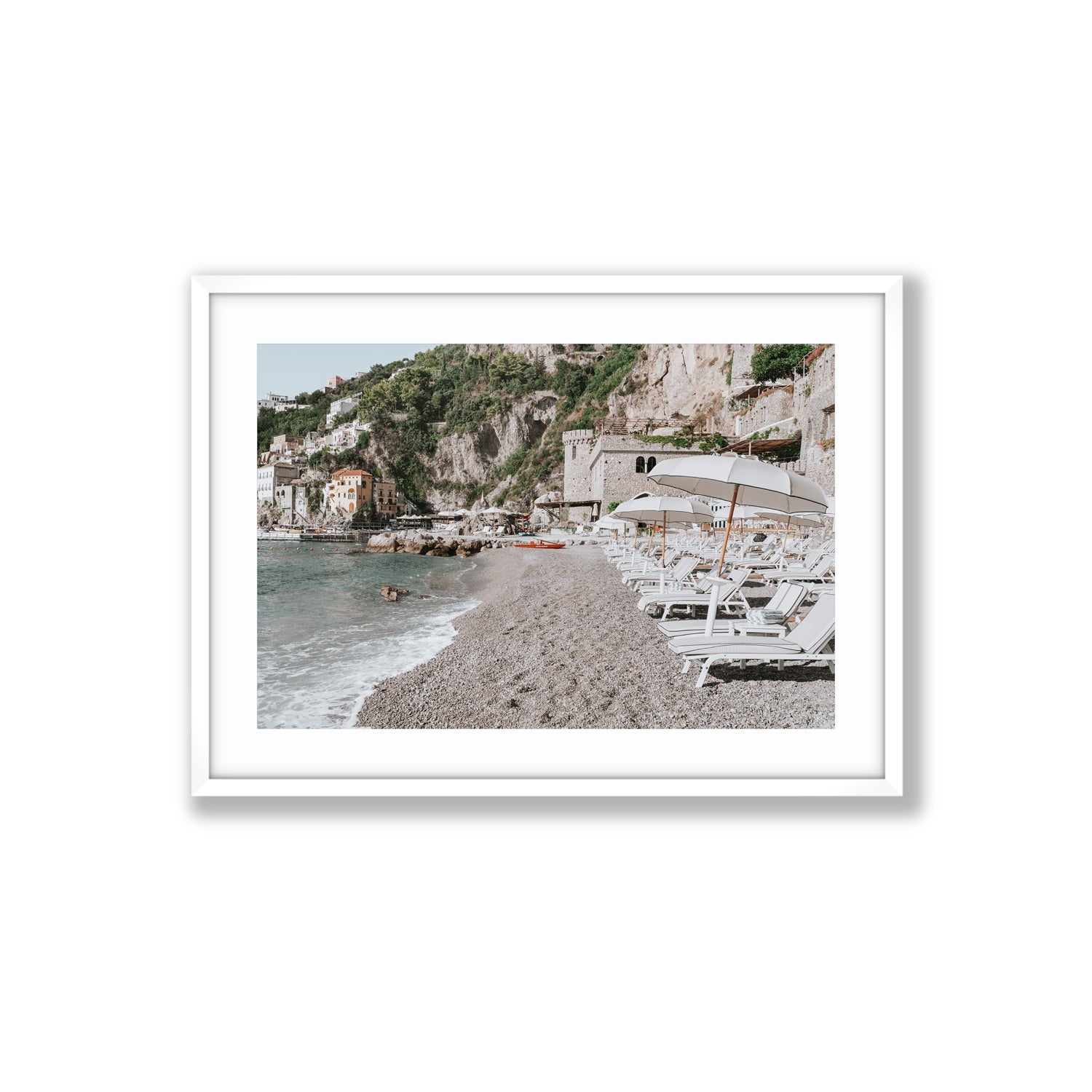 Borgo Santandrea fine art print, Amalfi, Italy, Large, White Frame · Matboard, Fine Art Print