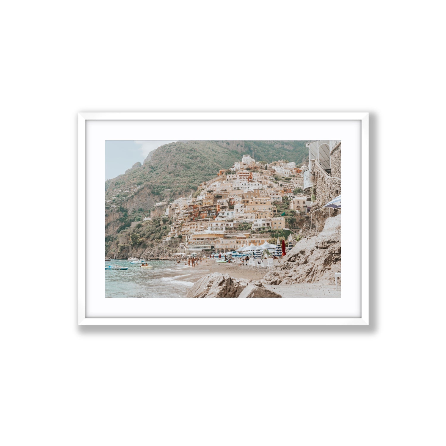 Sogno di Positano fine art print, Positano, Italy, Large, White Frame · Matboard, Fine Art Print