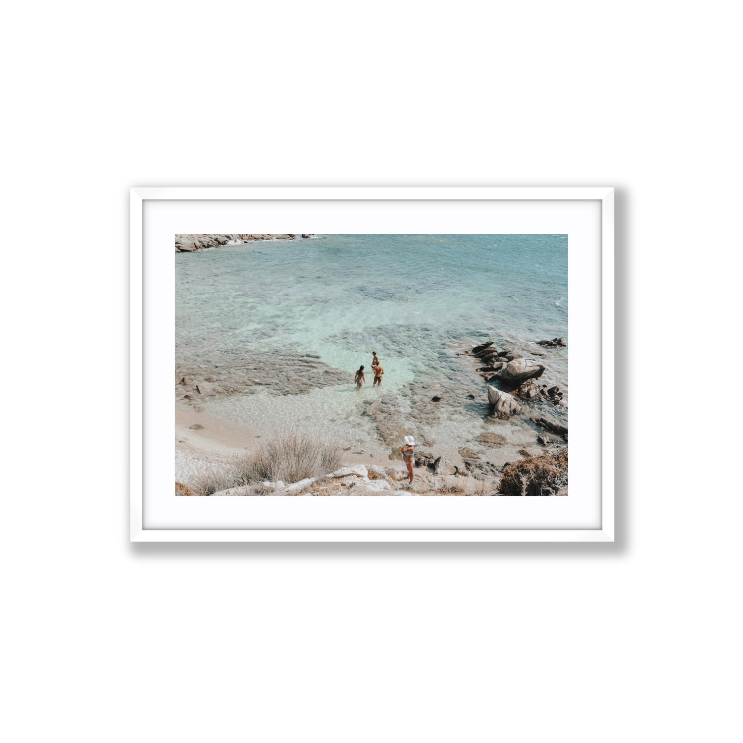Easy On The Eyes Mykonos Greek island wall art Large fine art print in white frame with matboard