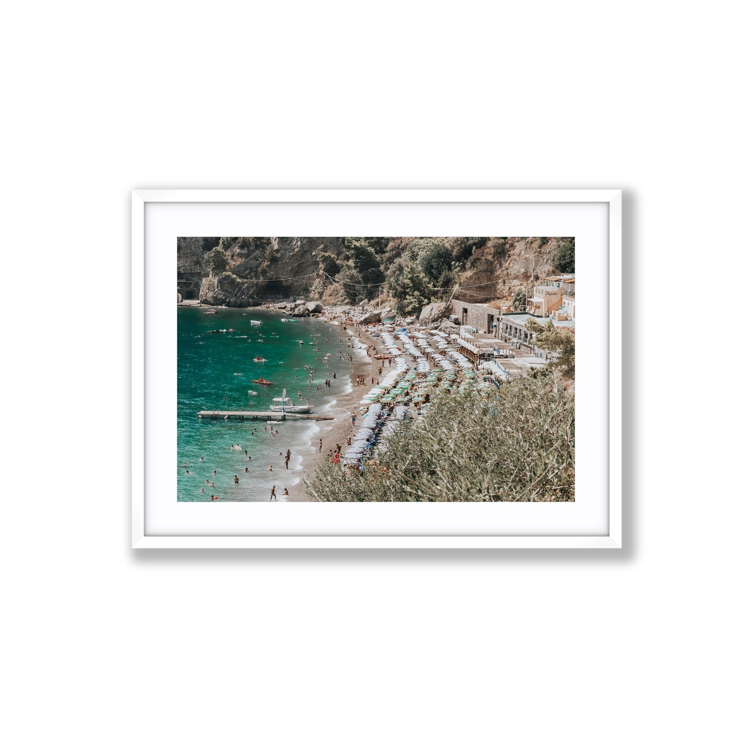 Fornillo Beach fine art print, Positano, Italy, Large, White Frame · Matboard, Fine Art Print