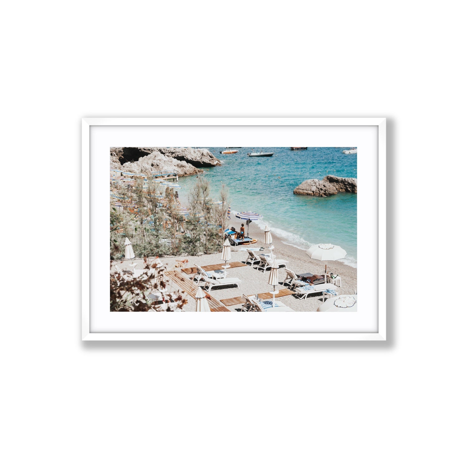 Life Could Be A Dream Amalfi wall art Large fine art print in white frame with matboard