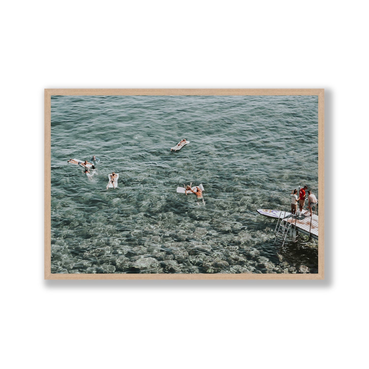 Having A Whale Of A Time Tuscany coastal wall art Gallery full-bleed fine art print in natural oak frame