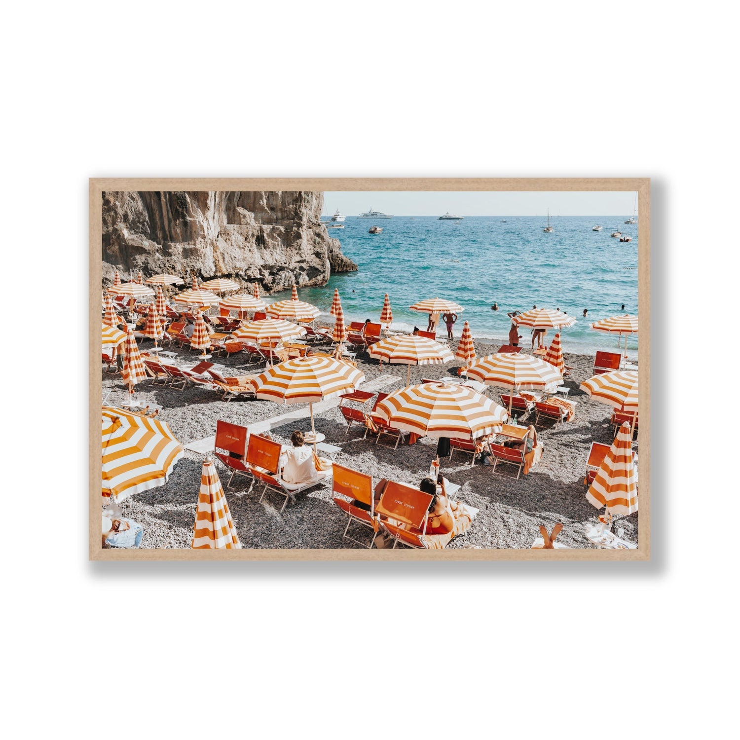 Mango Sorbet fine art print, Positano, Italy, Gallery, Natural Oak Frame · Full Bleed, Fine Art Print