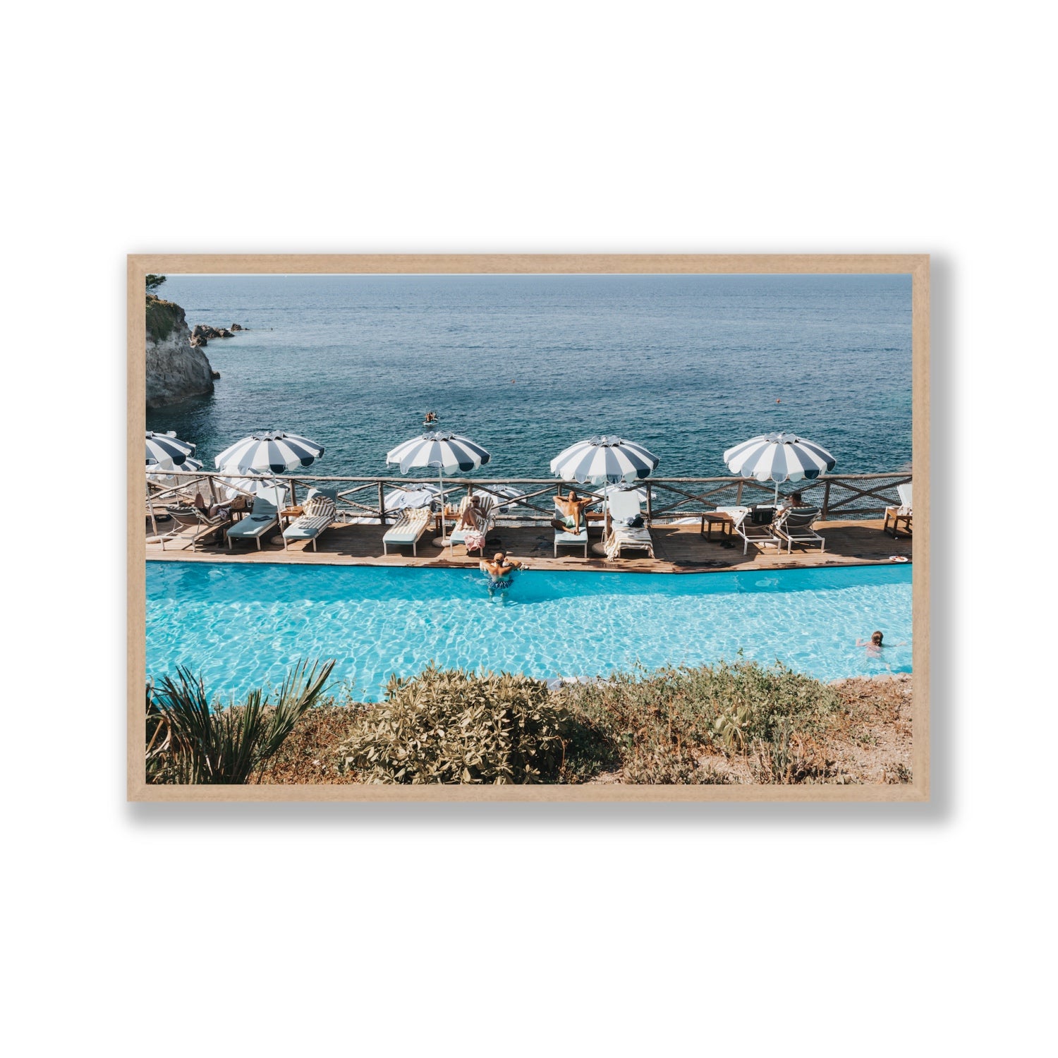 Hues Of Blues fine art print, Ischia, Italy, Gallery, Natural Oak Frame · Full Bleed, Fine Art Print
