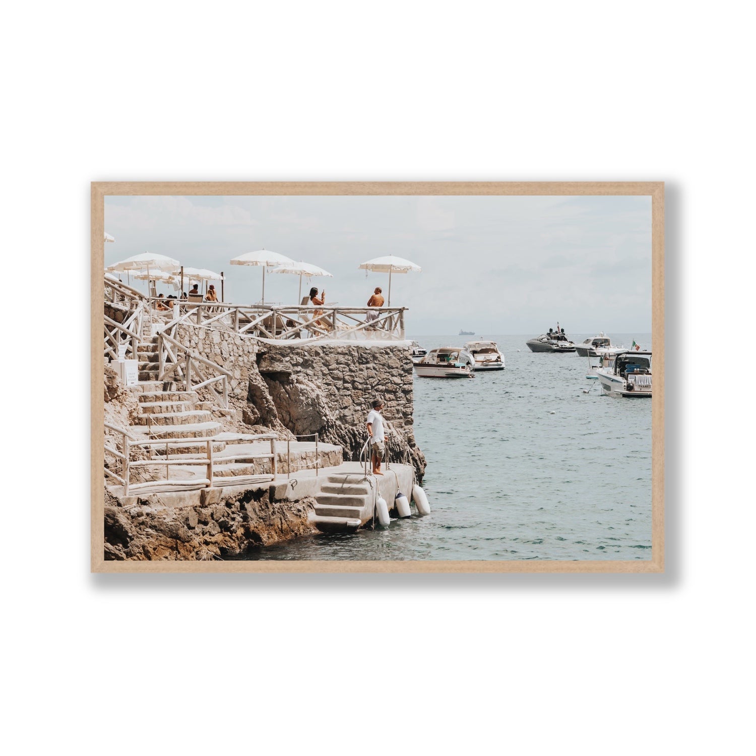 Conca Del Sogno fine art print, Nerano, Italy, Gallery, Natural Oak Frame · Full Bleed, Fine Art Print
