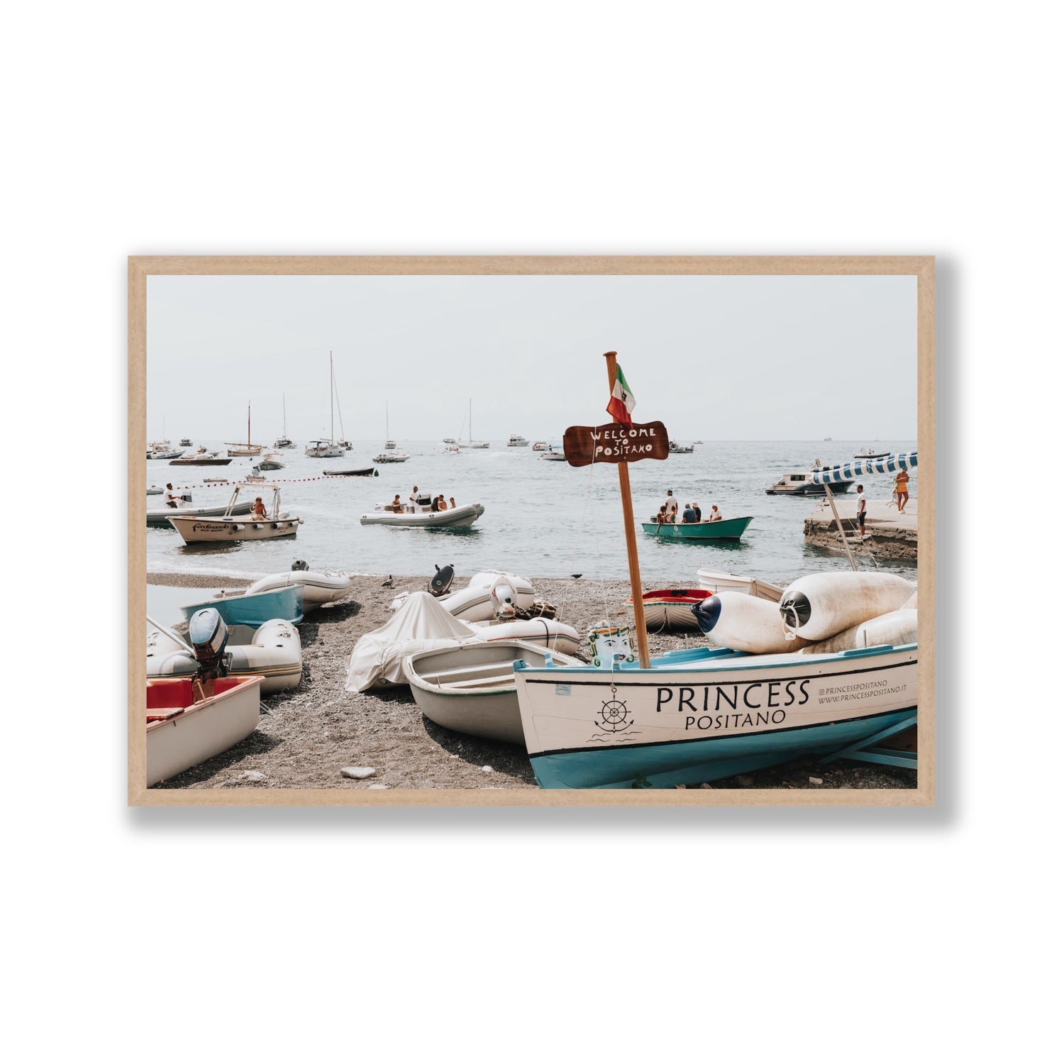 Princess Positano fine art print, Positano, Italy, Gallery, Natural Oak Frame · Full Bleed, Fine Art Print