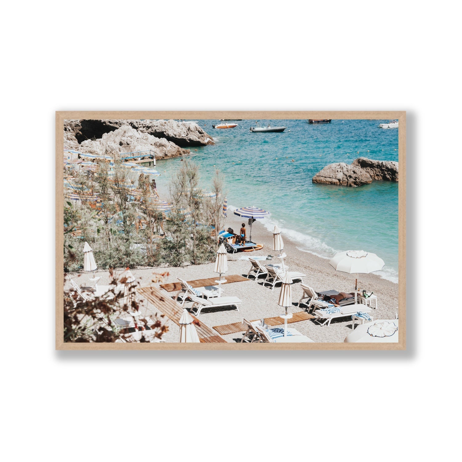 Life Could Be A Dream Amalfi wall art Gallery full-bleed fine art print in natural oak frame