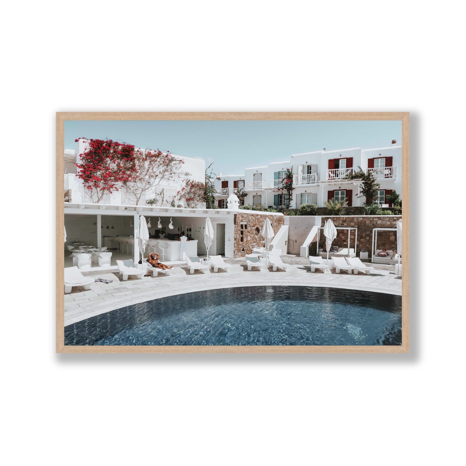 Got The First Lounge fine art print, Mykonos, Greece, Gallery, Natural Oak Frame · Full Bleed, Fine Art Print
