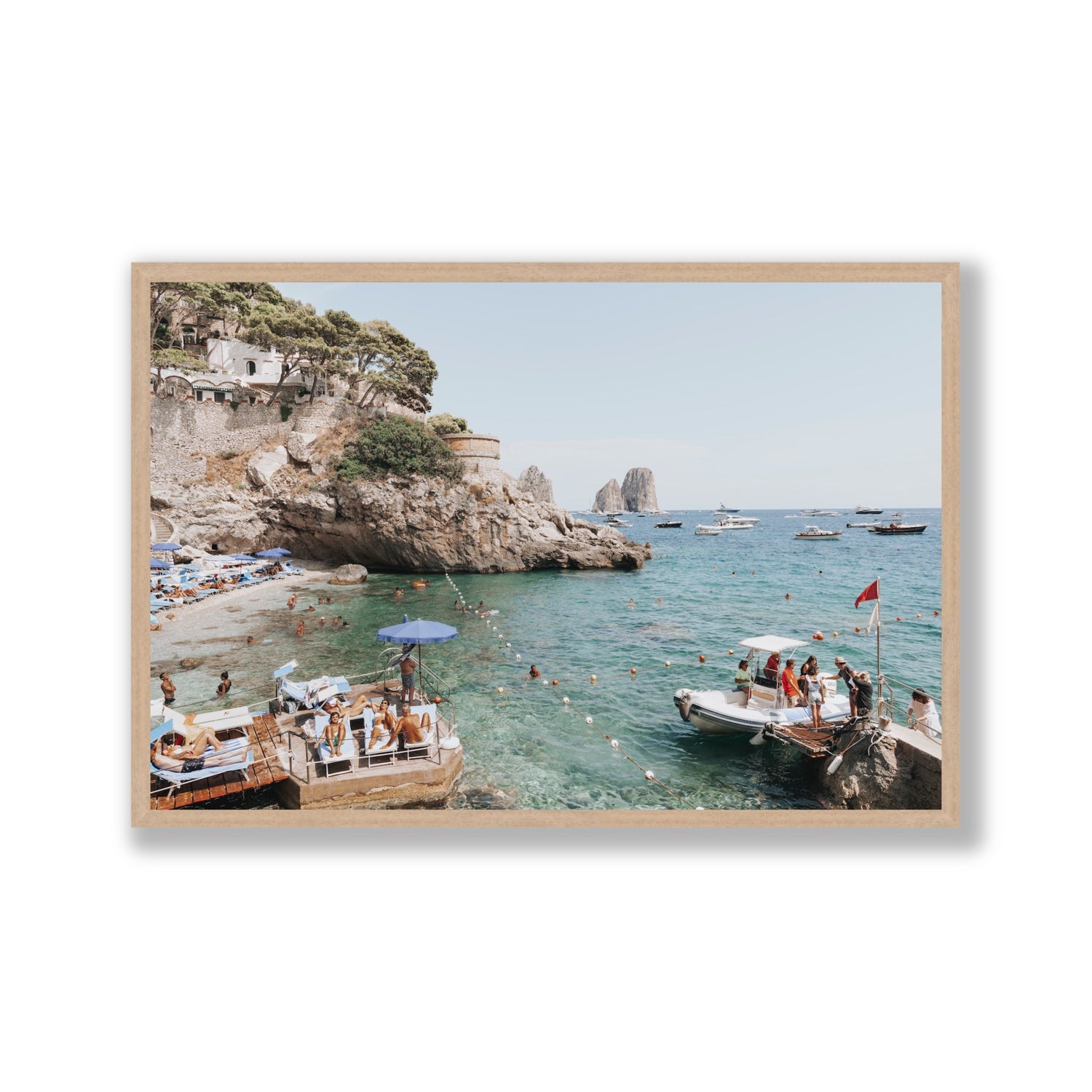 Torre Saracena fine art print, Capri, Italy, Gallery, Natural Oak Frame · Full Bleed, Fine Art Print