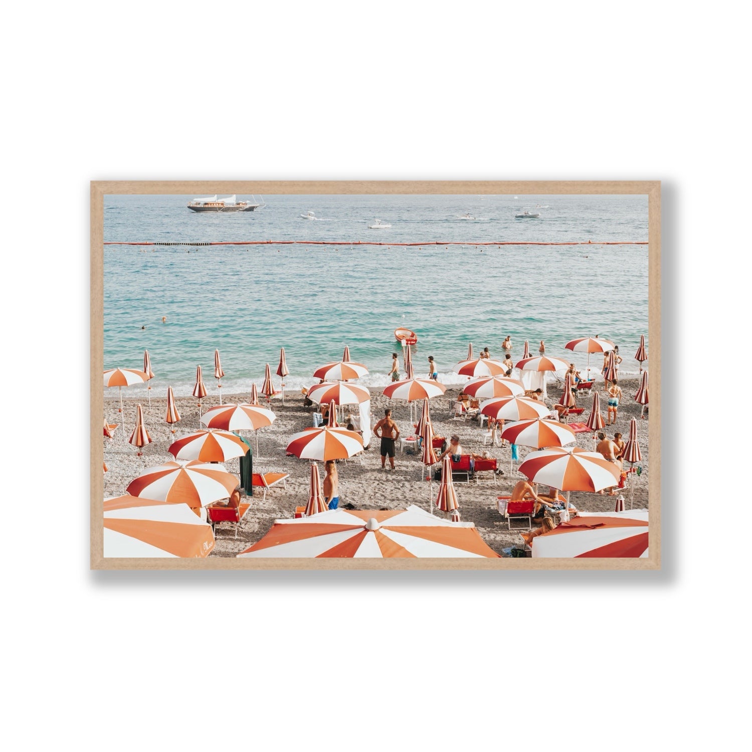 That's Amore Amalfi Mediterranean wall art Gallery full-bleed fine art print in natural oak frame