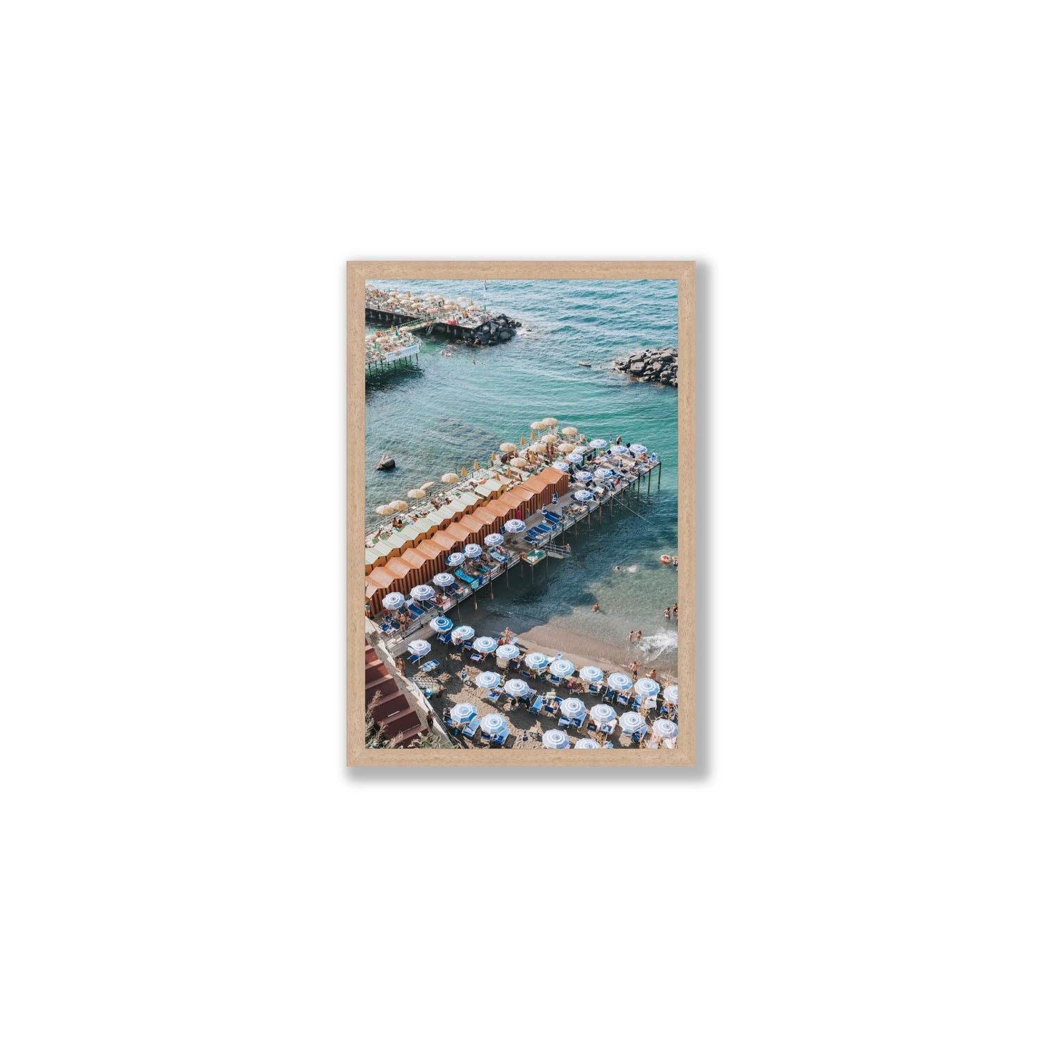 Ocean Fantasy fine art print, Sorrento, Italy, Medium, Natural Oak Frame · Full Bleed, Fine Art Print